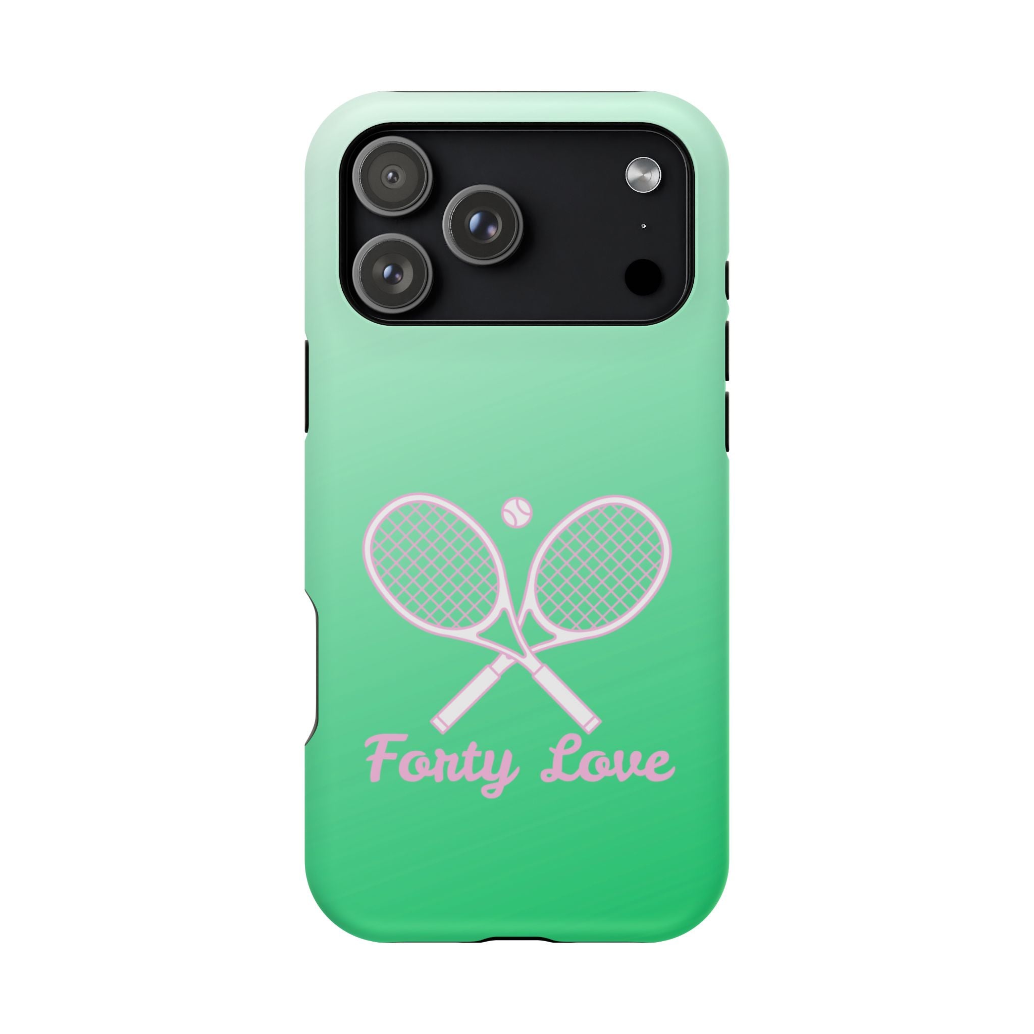 Tennis Impact-Resistant Phone Case — 'Forty Love', Green Gradient