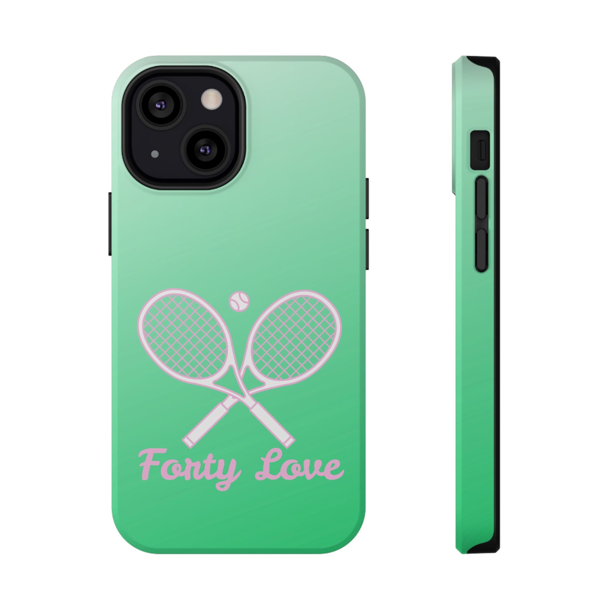 Tennis Impact-Resistant Phone Case — 'Forty Love', Green Gradient