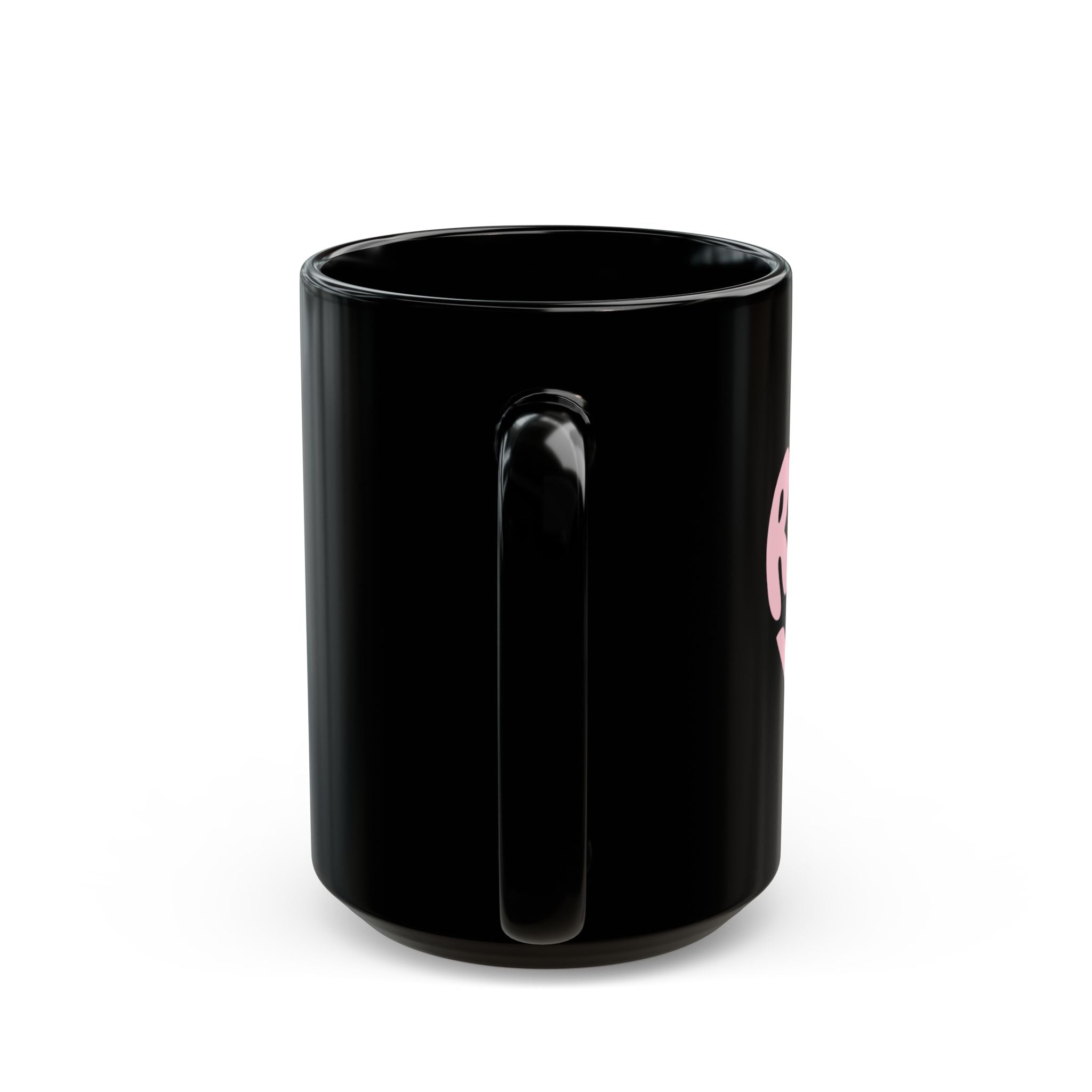 Black Mug (11oz, 15oz) - pink 'Rally & Love' logo