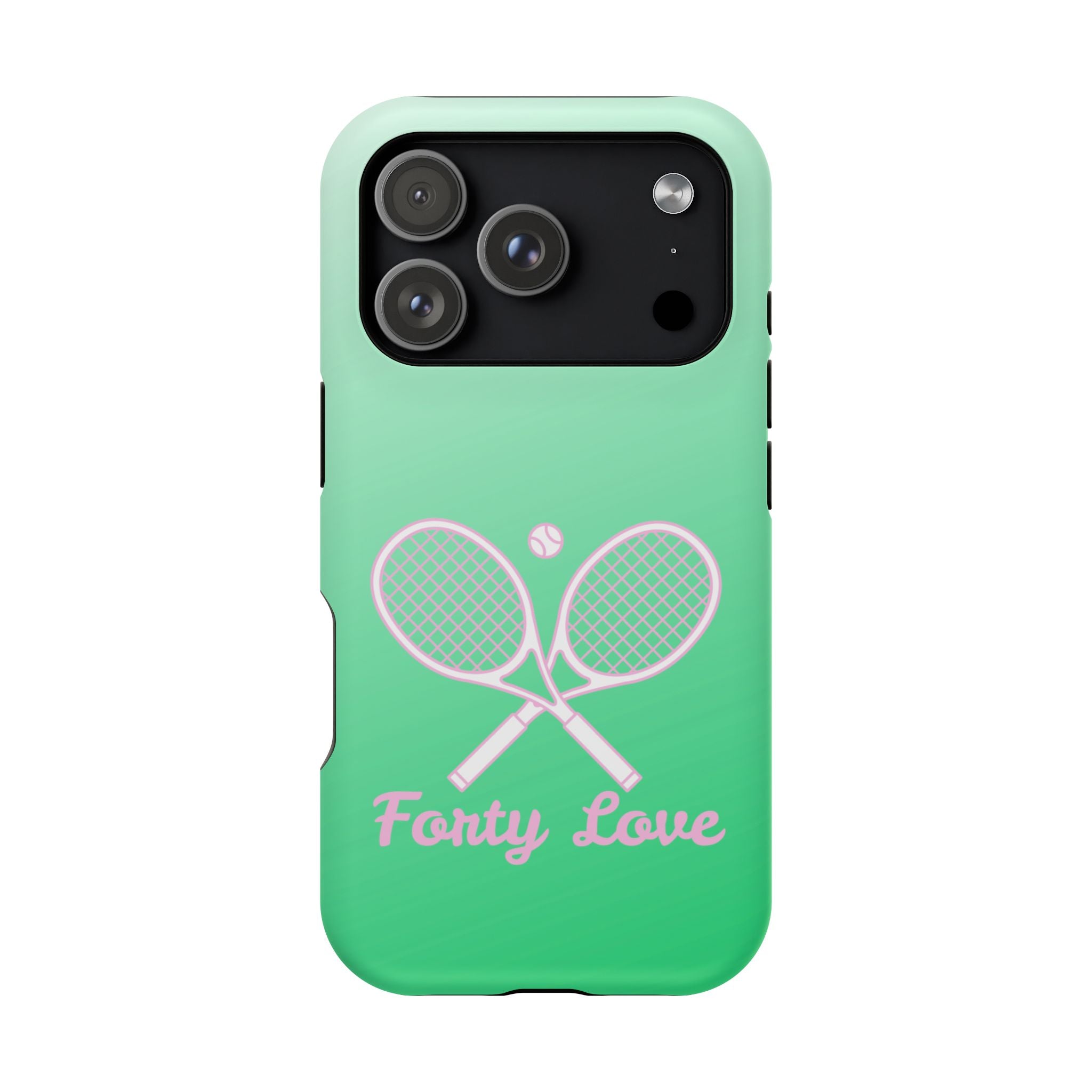 Tennis Impact-Resistant Phone Case — 'Forty Love', Green Gradient