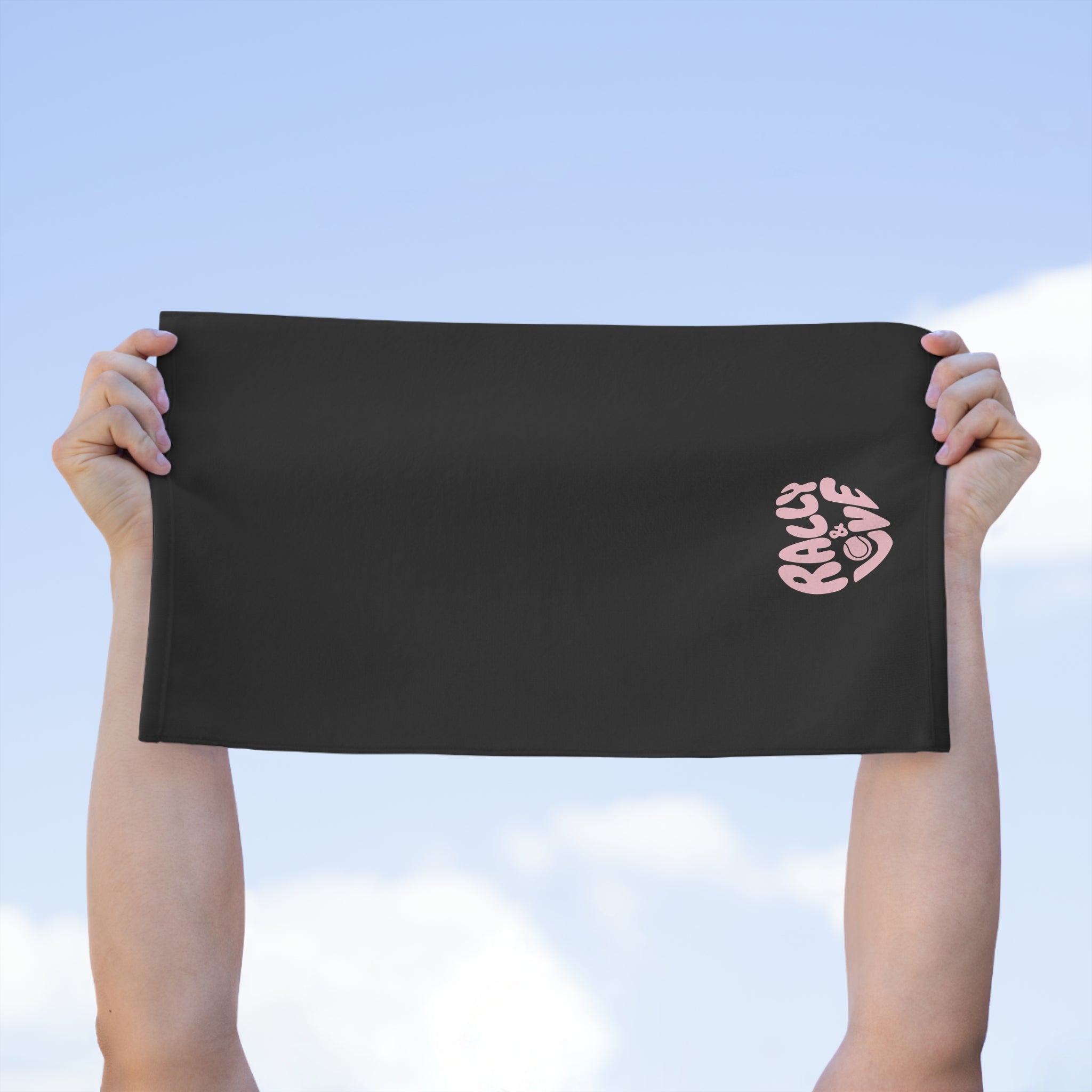 Rally Towel, 11x18 - "Rally & Love" Black/pink logo