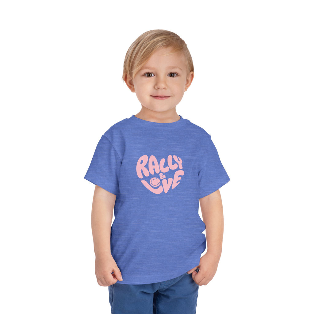 Girl's Toddler Junior Tee — 'Rally & Love' Heart logo T-Shirt (pink)