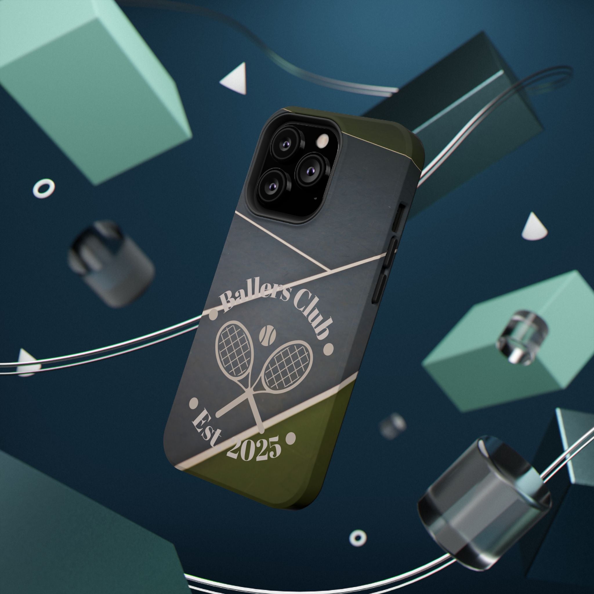 Tennis Impact-Resistant Phone Case — 'Ballers Club Est. 2025' Protective Cover
