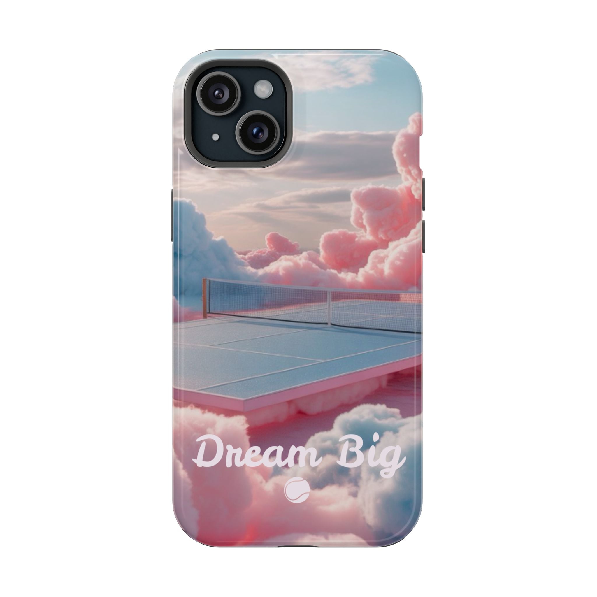 Tennis Impact-Resistant Phone Case — 'Dream Big' Pastel Cloud Tennis Court