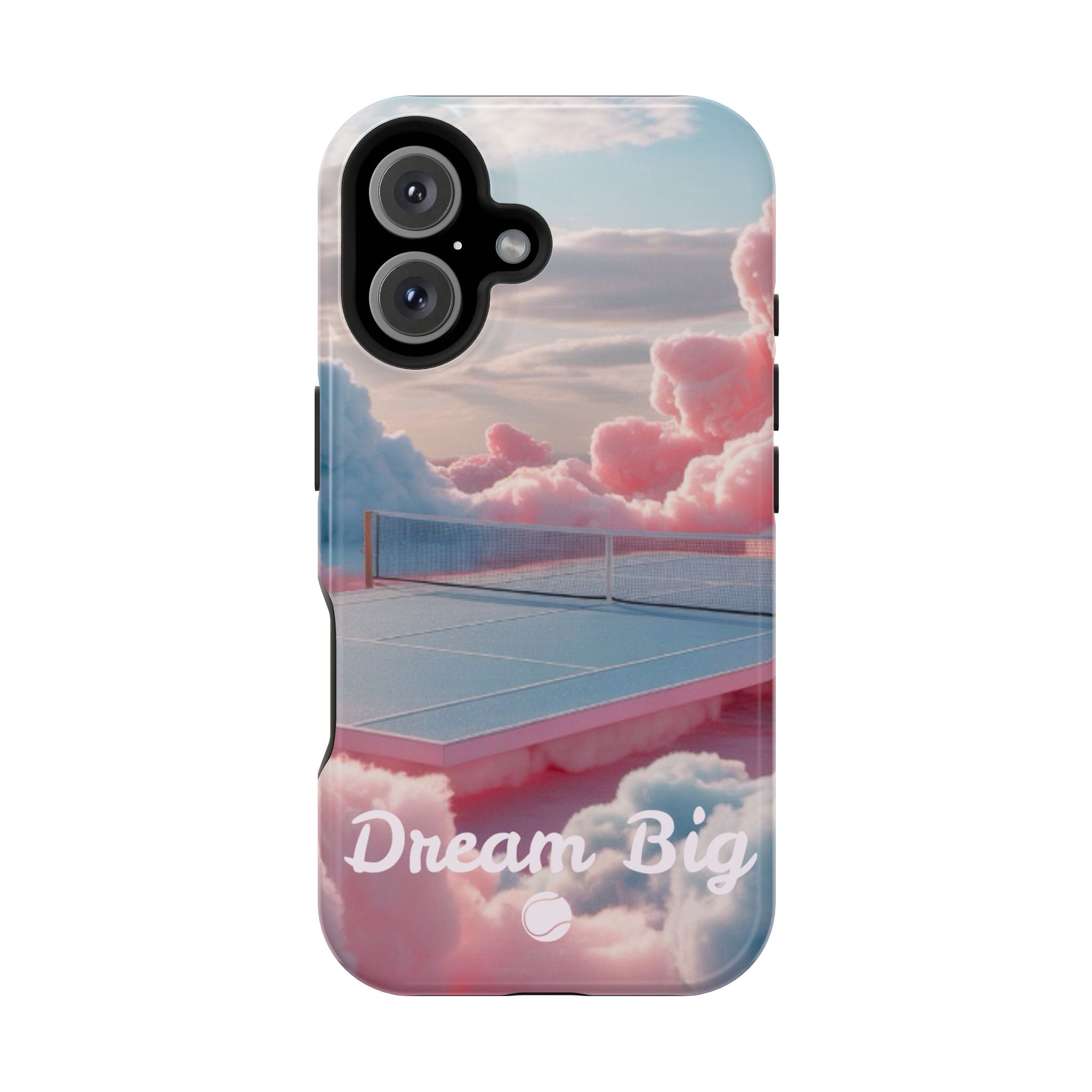Tennis Impact-Resistant Phone Case — 'Dream Big' Pastel Cloud Tennis Court