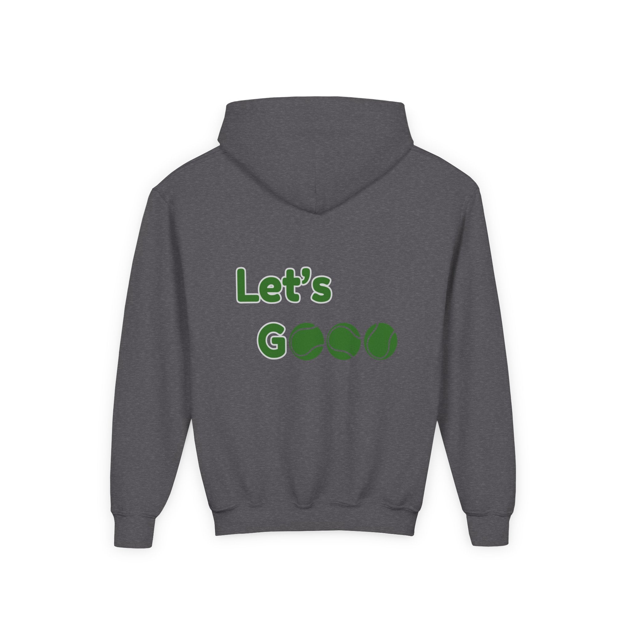 Boy's Junior Hoodie sweatshirt — “Let’s Go” Tennis Graphic Sweatshirt (Green)