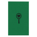 Rally Towel, 11x18 - Green/black, racket with heart
