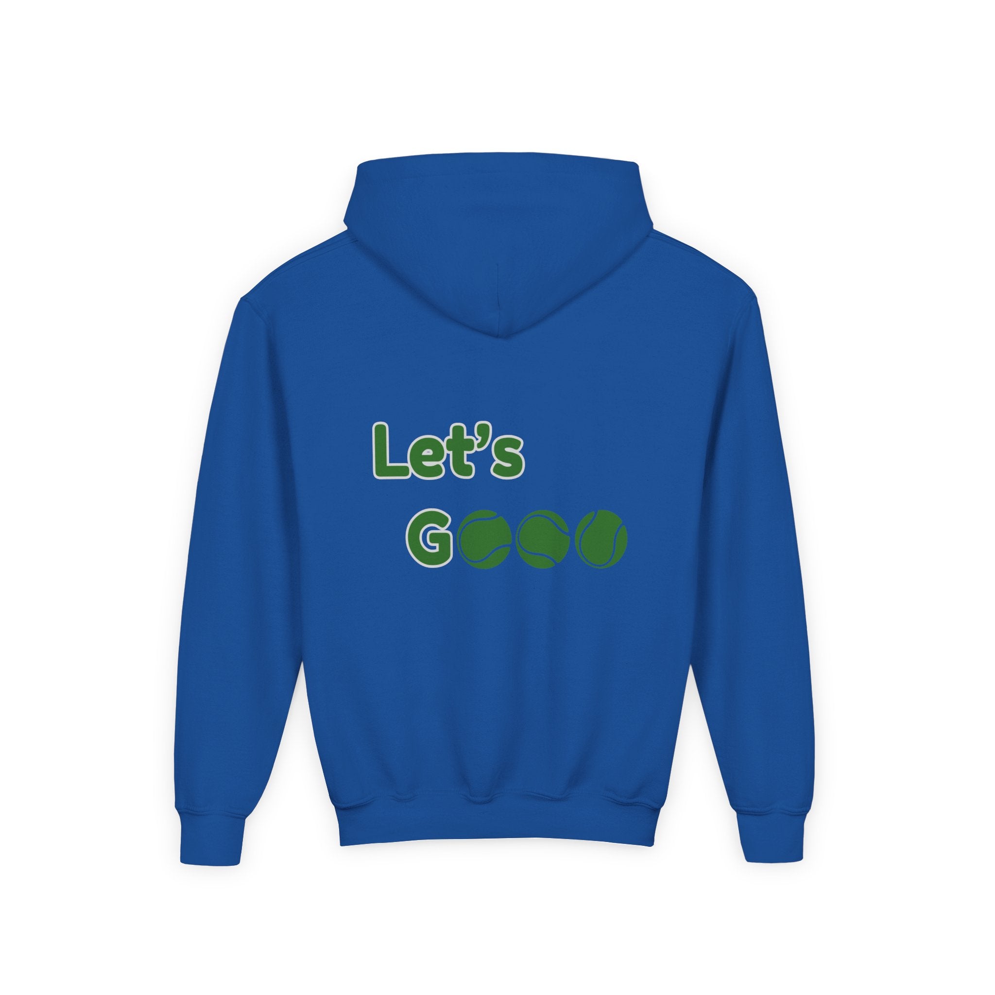 Boy's Junior Hoodie sweatshirt — “Let’s Go” Tennis Graphic Sweatshirt (Green)