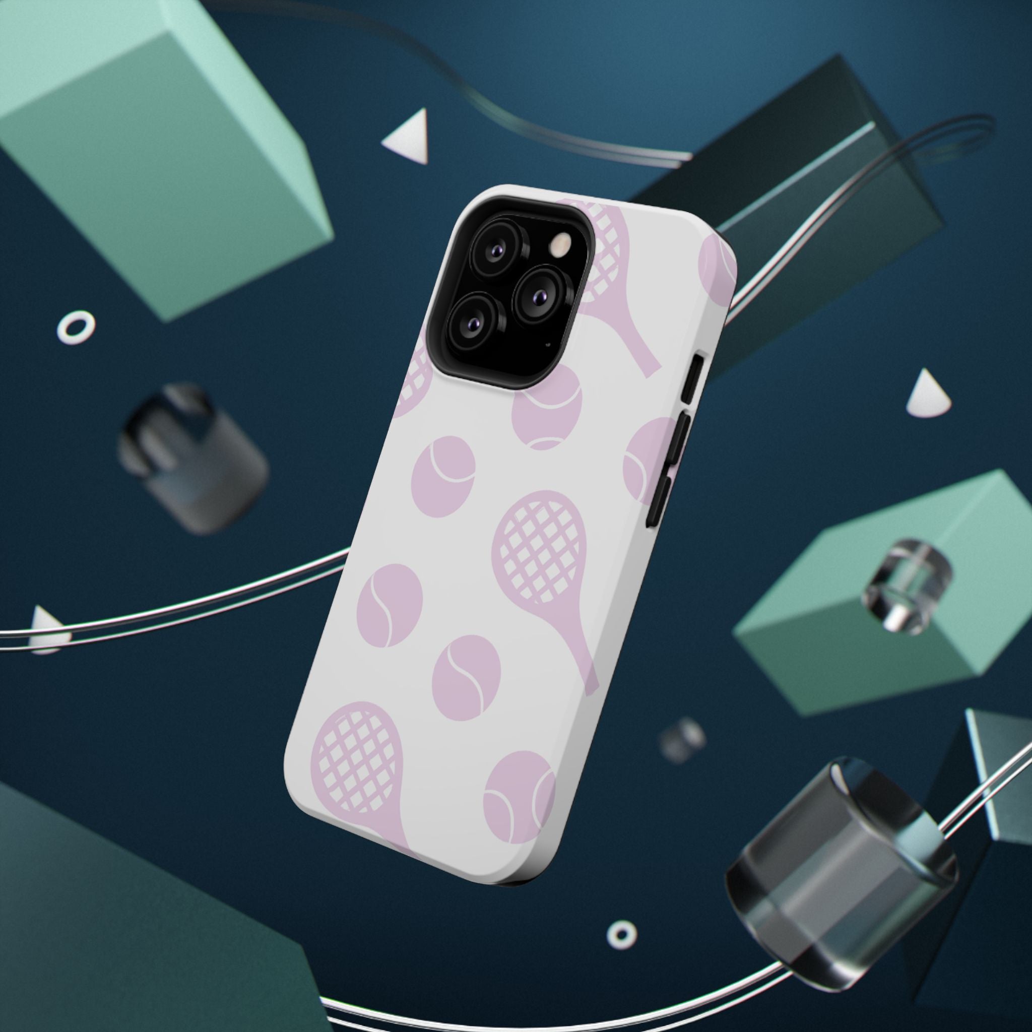 Tennis Impact-Resistant Phone Case — Pink Rackets & Balls