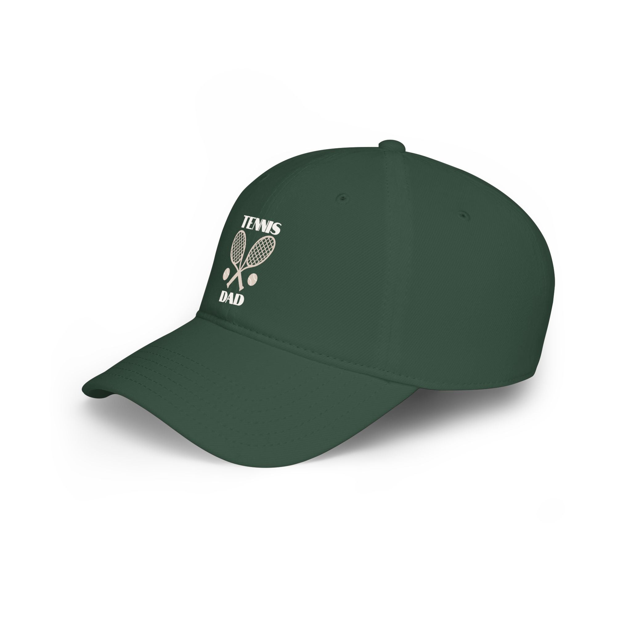 Men's Tennis Dad Cap — Low Profile Baseball Hat with Rackets & Ball