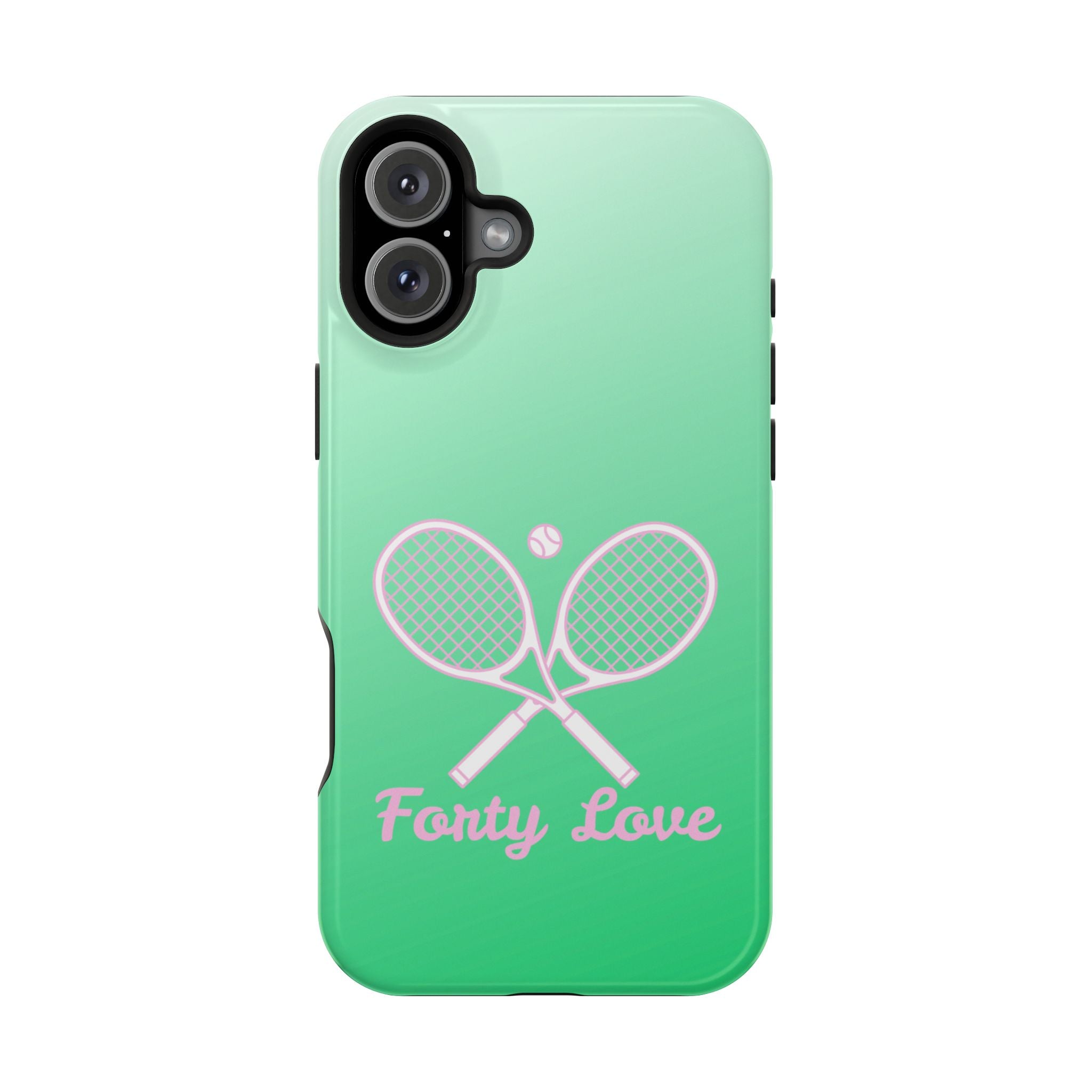 Tennis Impact-Resistant Phone Case — 'Forty Love', Green Gradient
