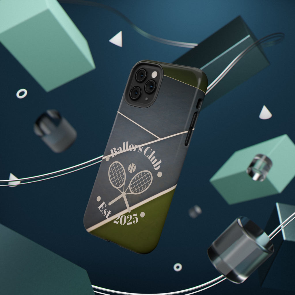 Tennis Impact-Resistant Phone Case — 'Ballers Club Est. 2025' Protective Cover