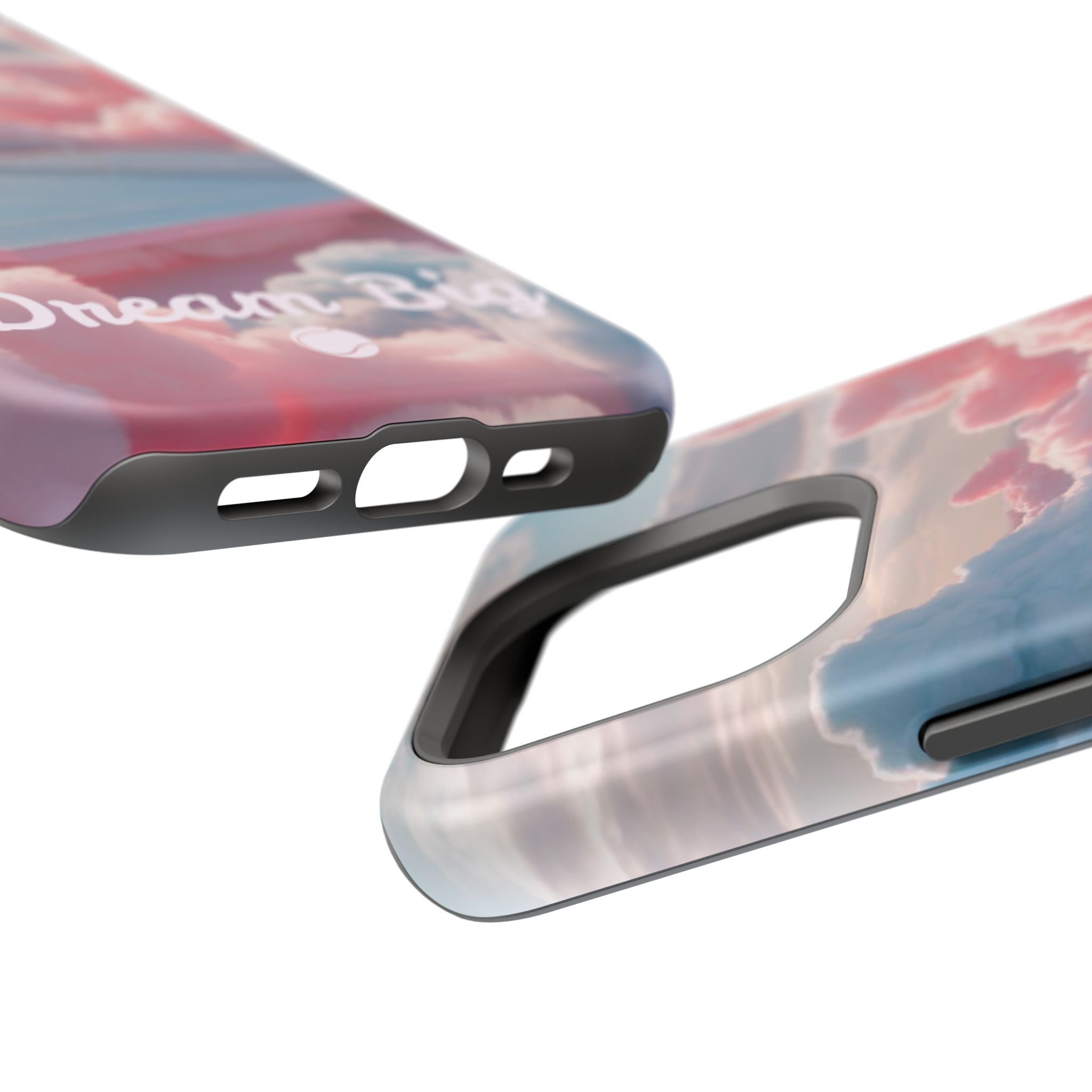Tennis Impact-Resistant Phone Case — 'Dream Big' Pastel Cloud Tennis Court