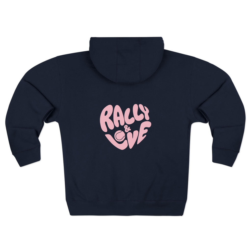 Women's Zip Hoodie — 'Rally & Love' logo, Graphic Zip Hoodie