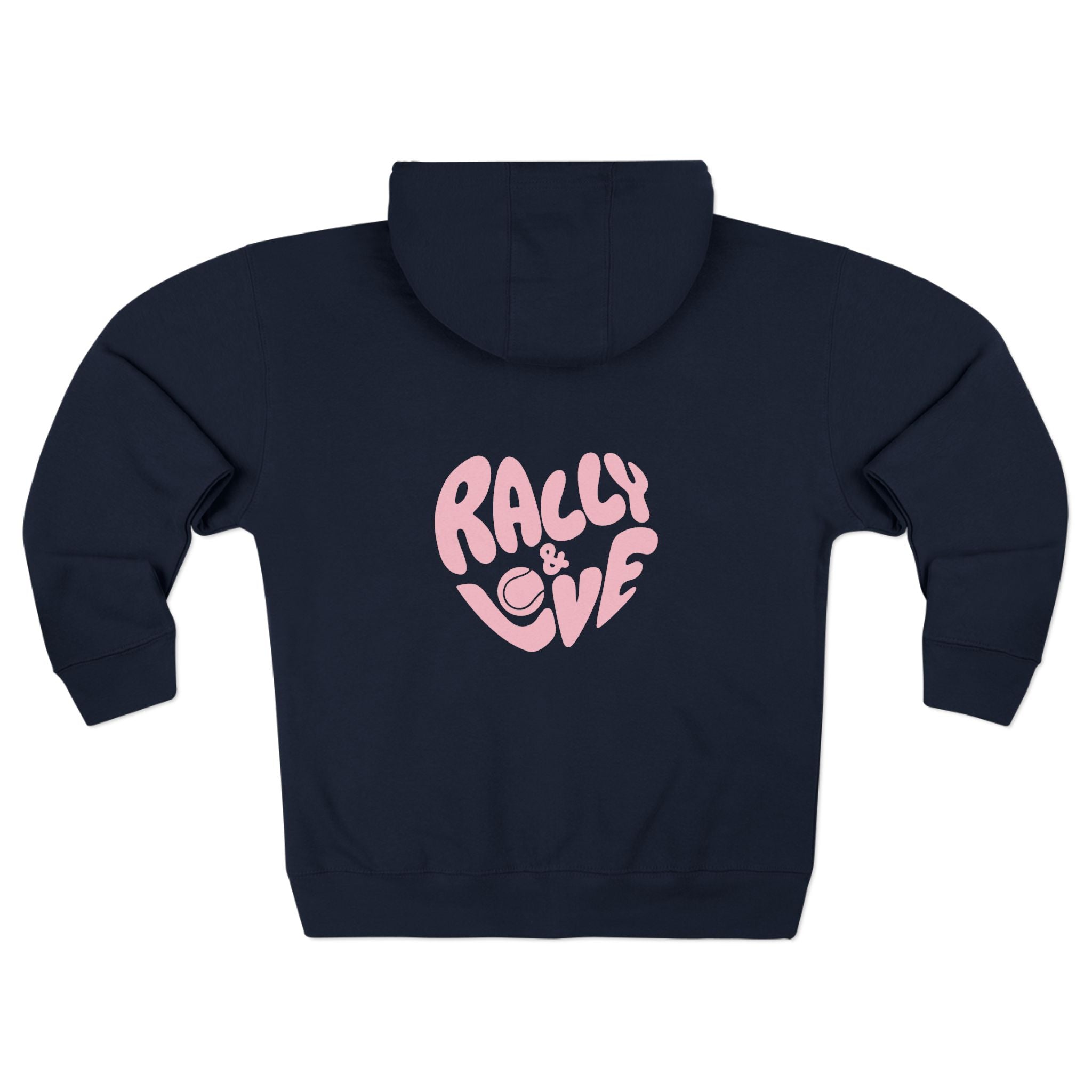 Women's Zip Hoodie — 'Rally & Love' logo, Graphic Zip Hoodie