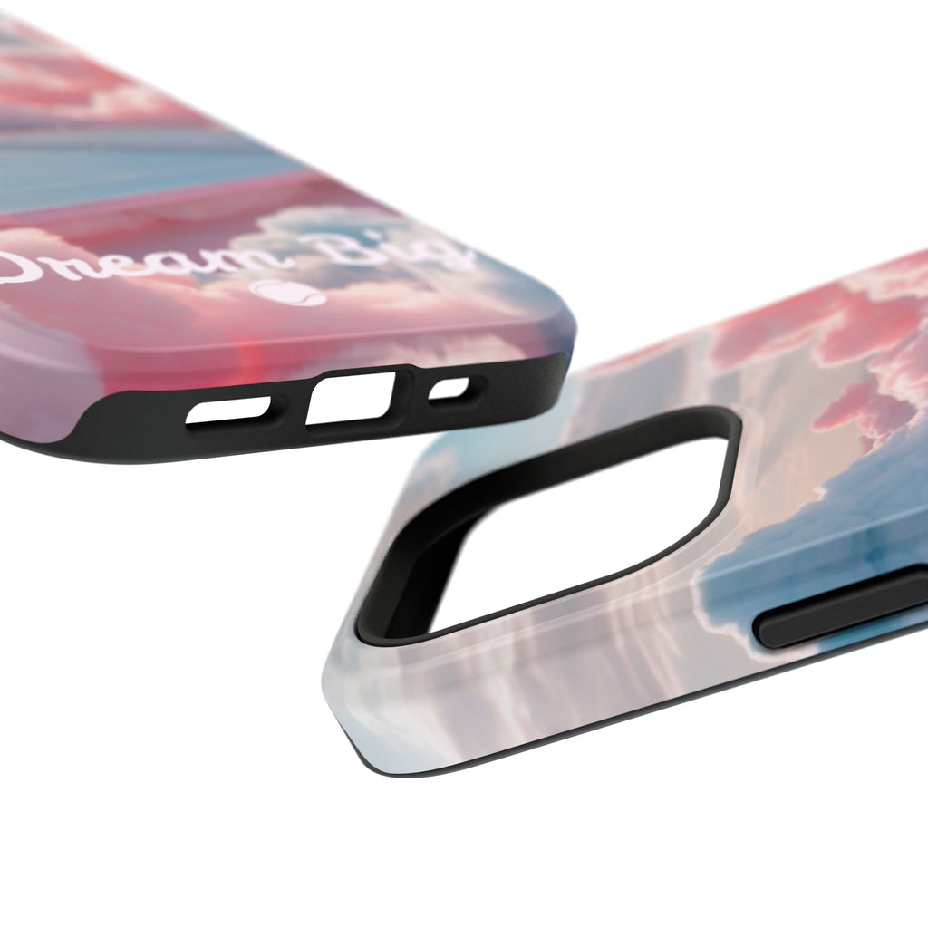 Tennis Impact-Resistant Phone Case — 'Dream Big' Pastel Cloud Tennis Court