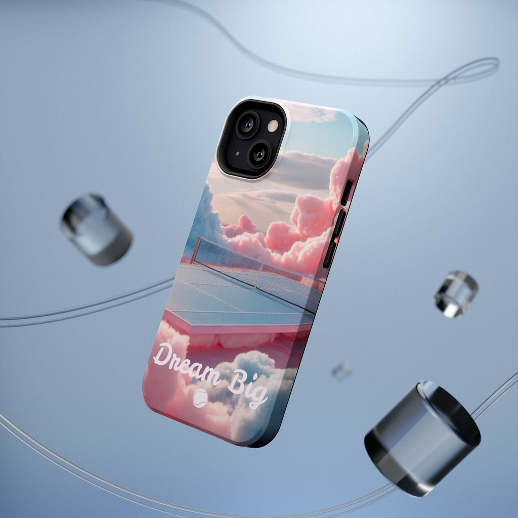 Tennis Impact-Resistant Phone Case — 'Dream Big' Pastel Cloud Tennis Court
