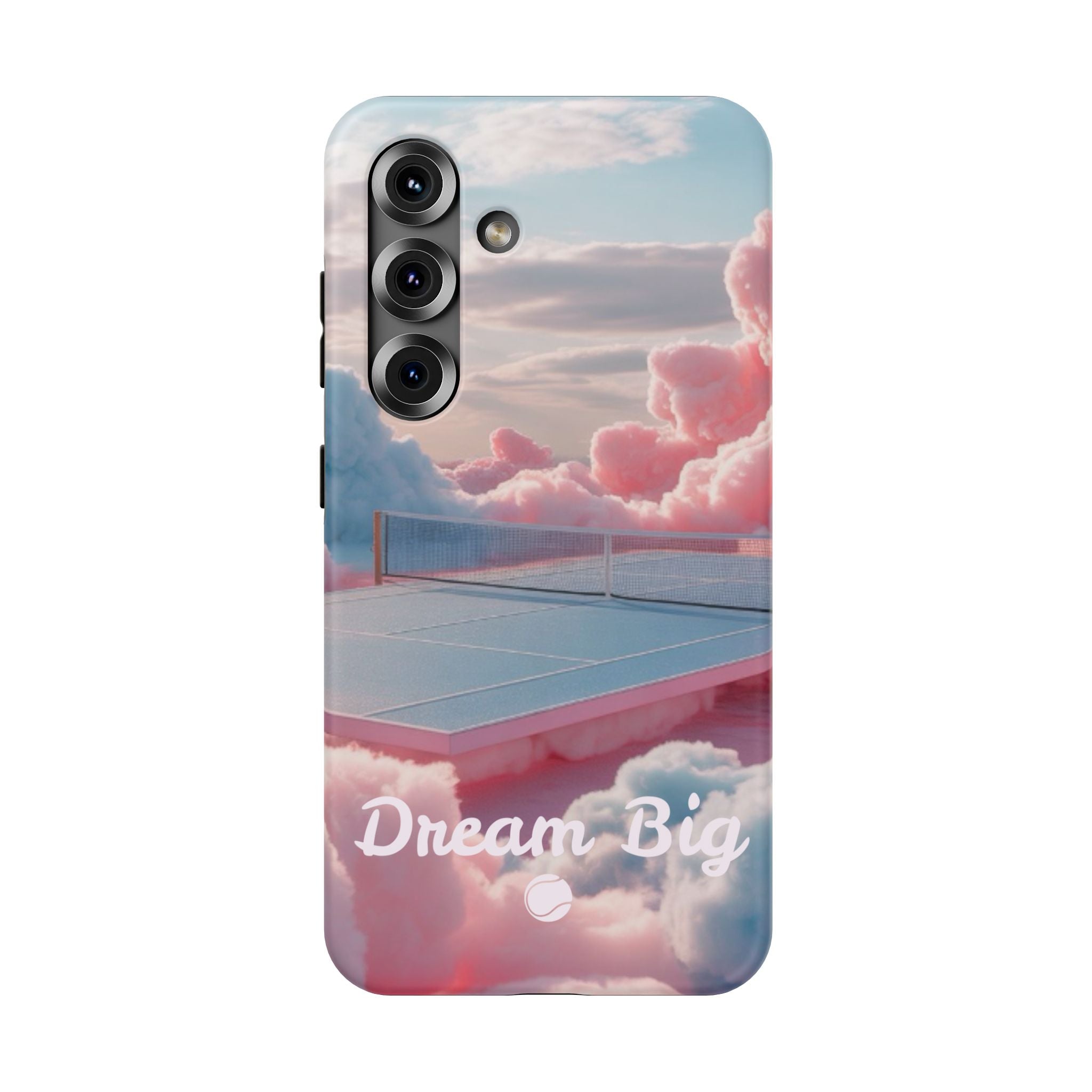 Tennis Impact-Resistant Phone Case — 'Dream Big' Pastel Cloud Tennis Court