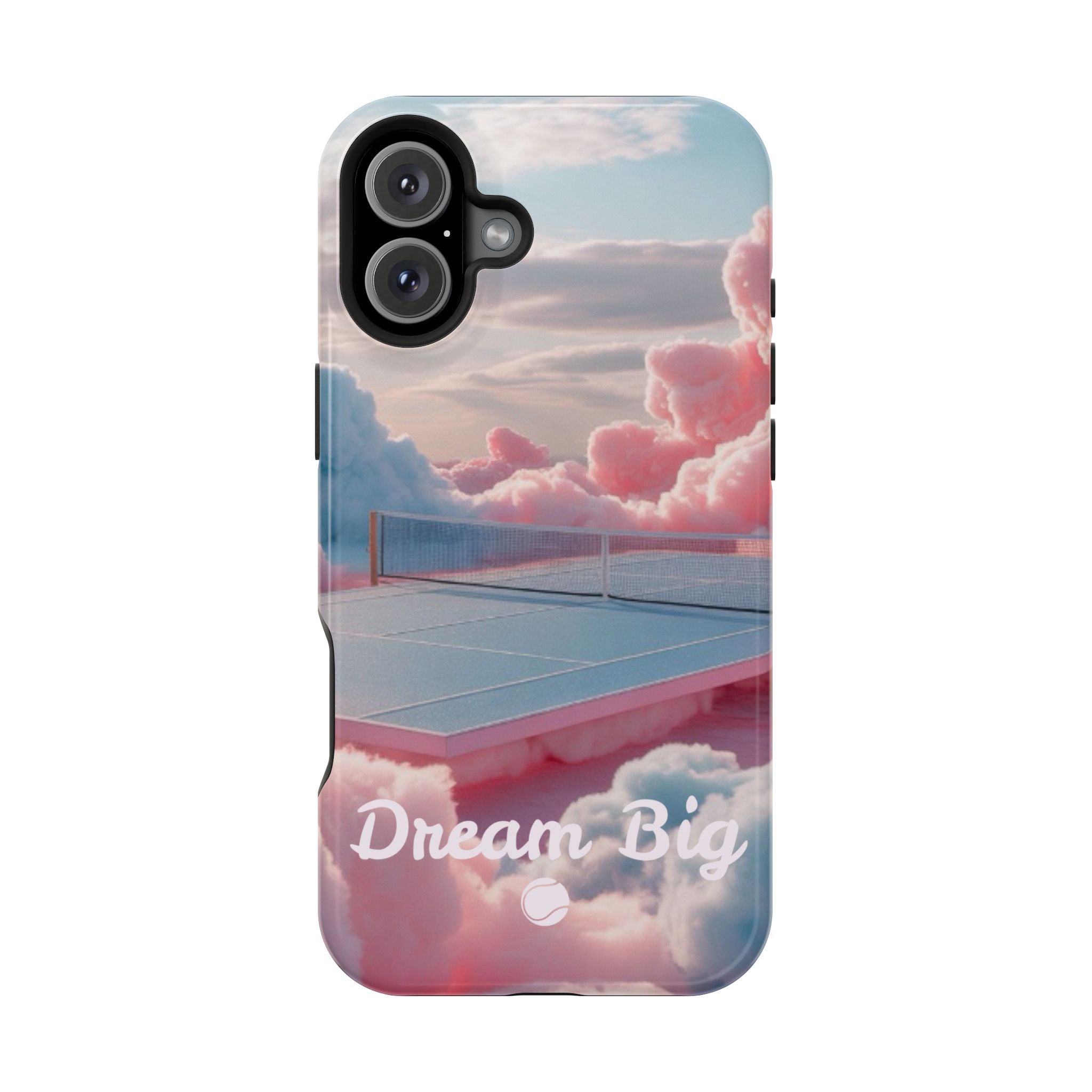 Tennis Impact-Resistant Phone Case — 'Dream Big' Pastel Cloud Tennis Court