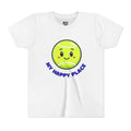 Boy's Junior Tee — Cute Smiling Tennis Ball "My Happy Place" Kids Shirt