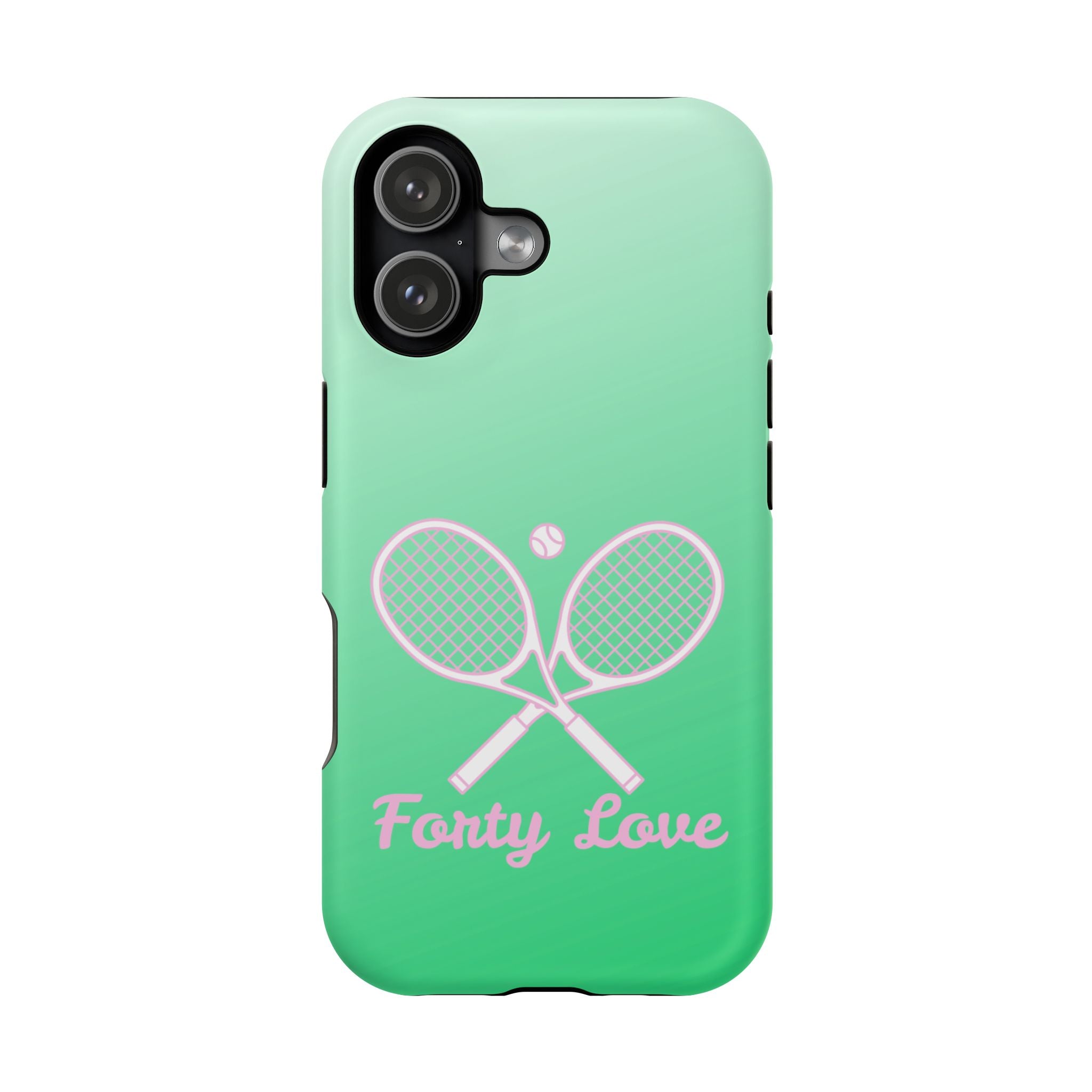 Tennis Impact-Resistant Phone Case — 'Forty Love', Green Gradient