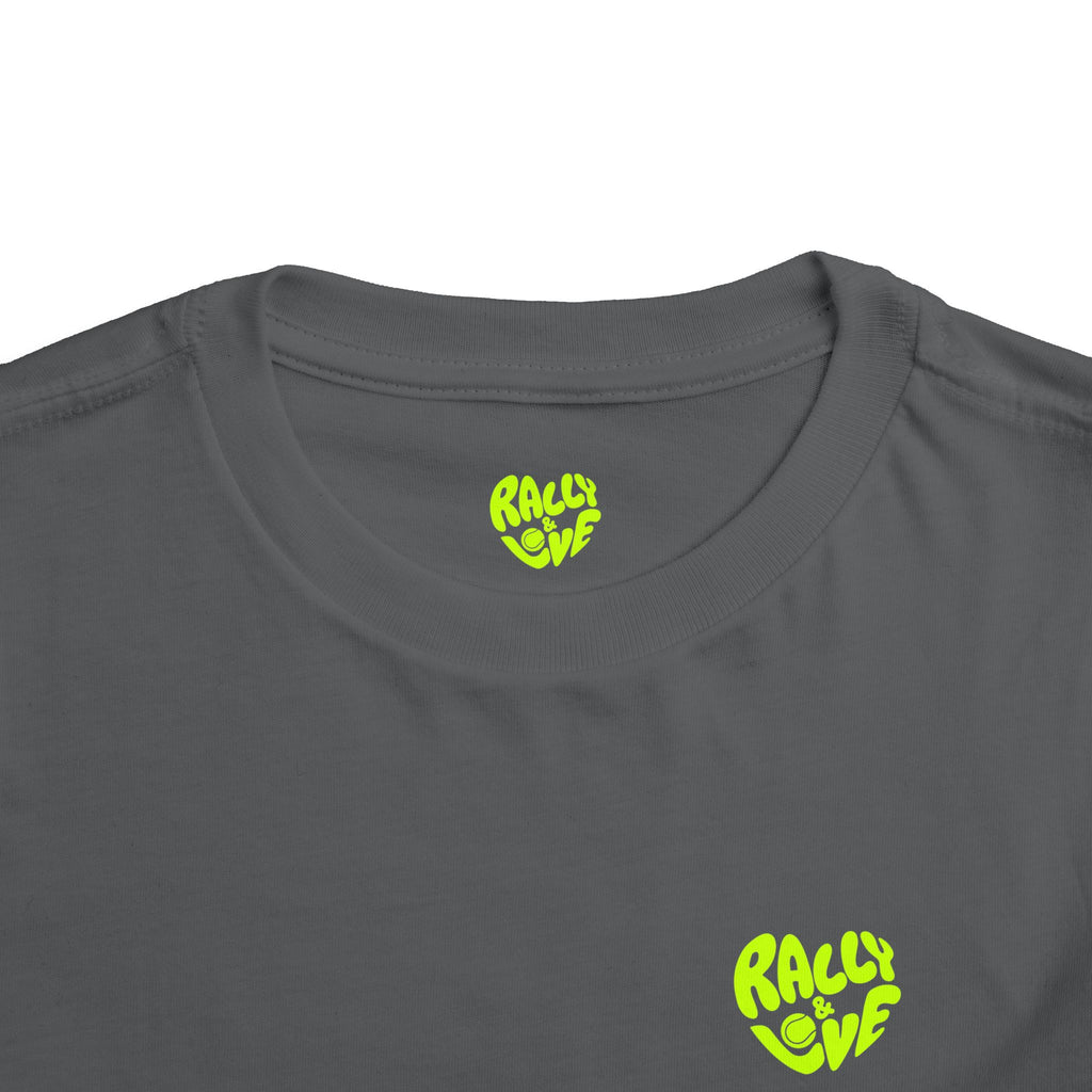 Boy Toddler Junior's Tee — 'Rally & Love' Heart Graphic T-Shirt (neon)