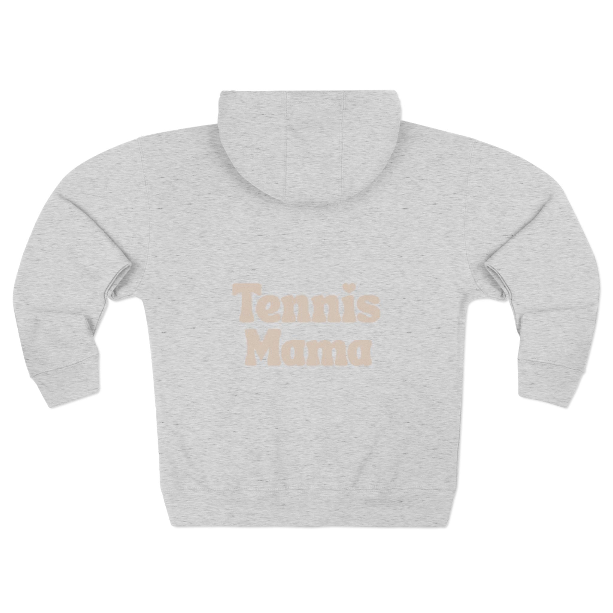 Women's Zip Hoodie — 'Tennis mama' Zip Hoodie sweatshirt (tan)