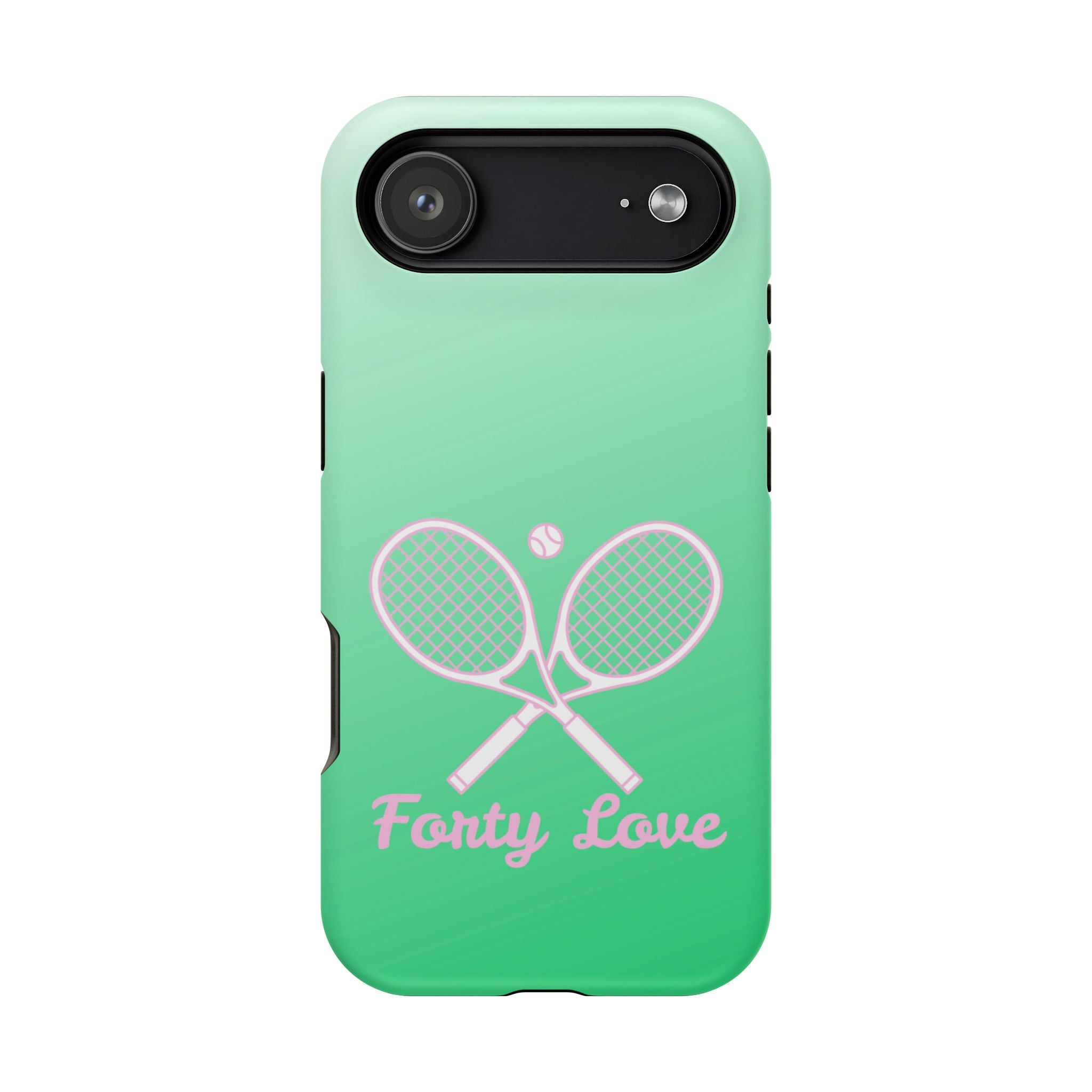 Tennis Impact-Resistant Phone Case — 'Forty Love', Green Gradient