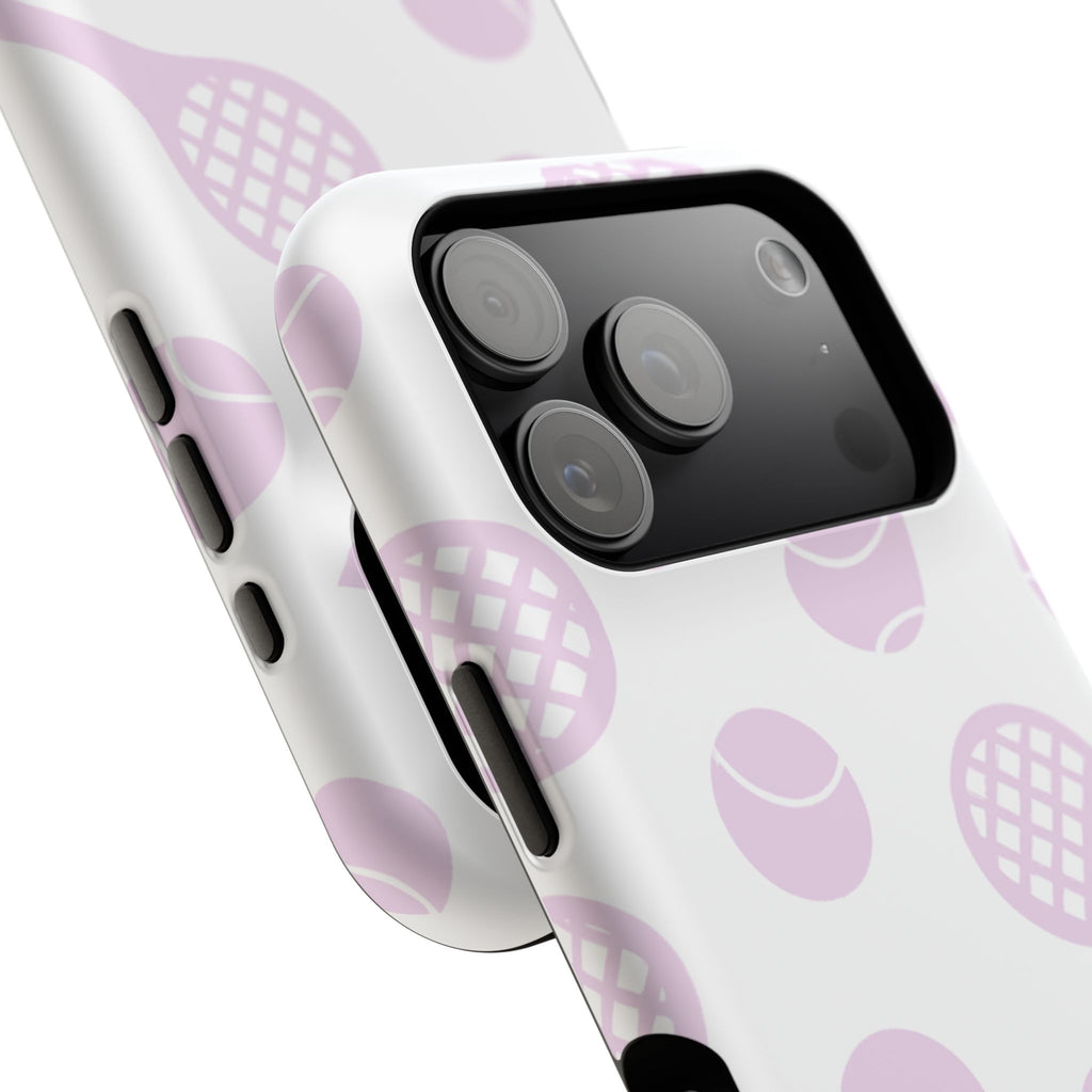 Tennis Impact-Resistant Phone Case — Pink Rackets & Balls
