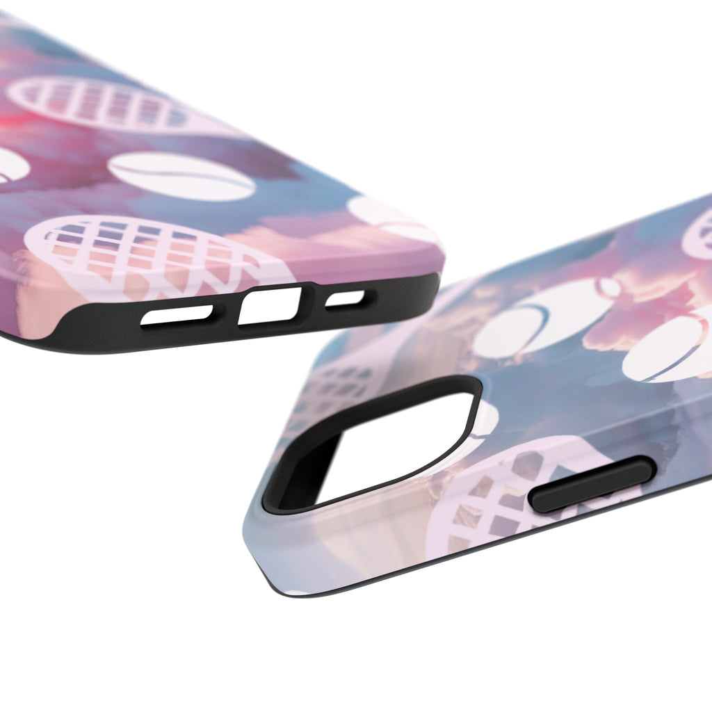 Tennis Impact-Resistant Phone Case — Tennis Rackets & Balls on Cloudscape