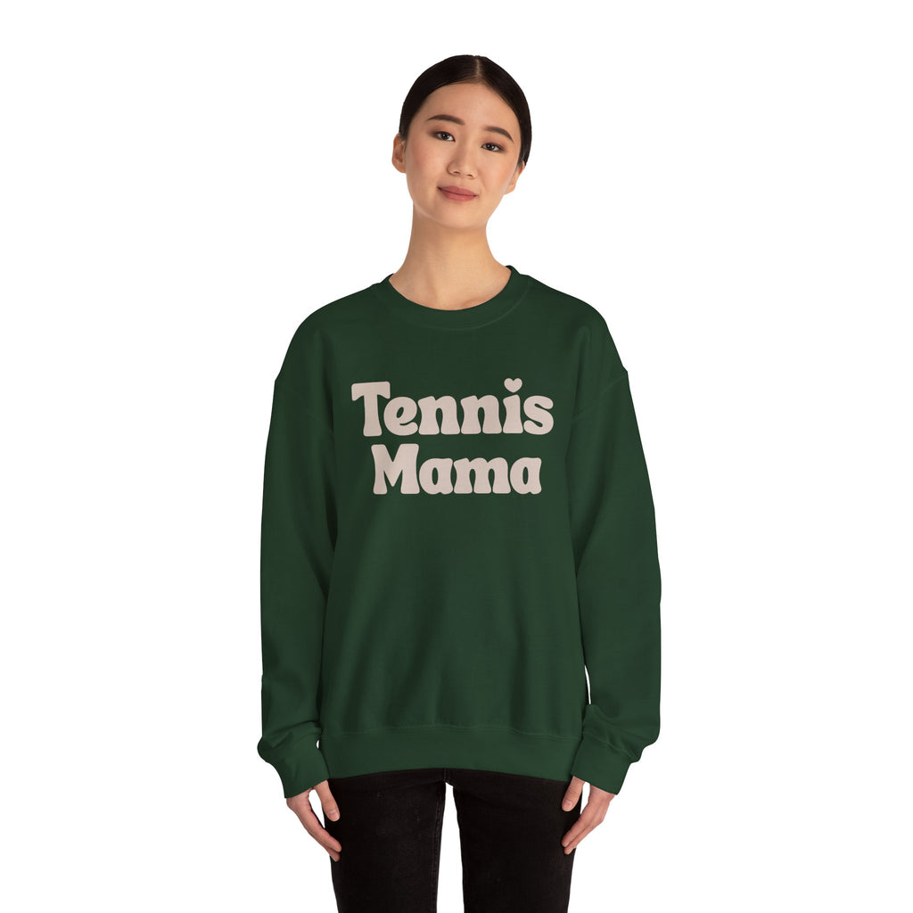 Women's Crewneck Sweatshirt - 'Tennis mama' tennis sweatshirt (tan)