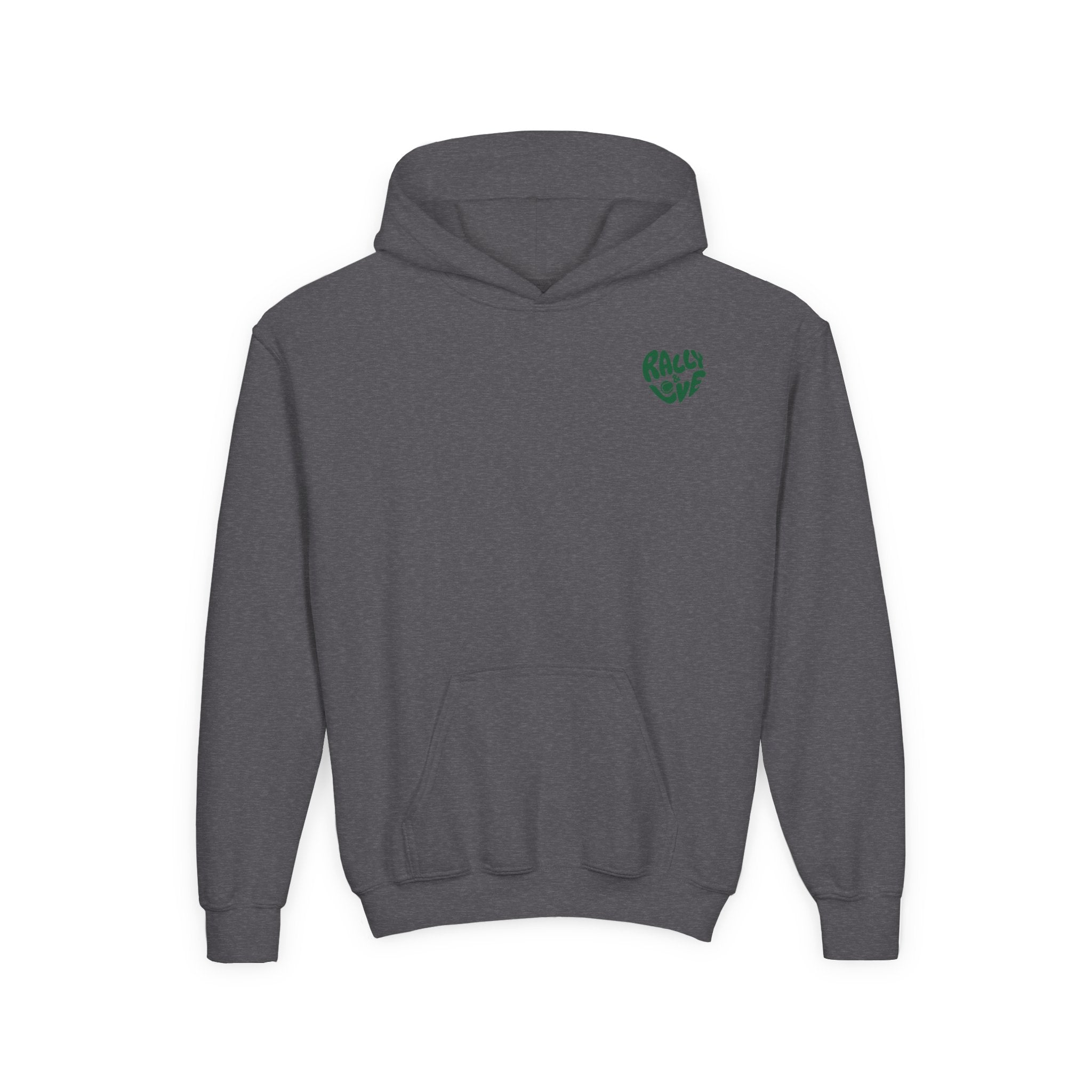 Boy's Junior Hoodie sweatshirt — “Let’s Go” Tennis Graphic Sweatshirt (Green)