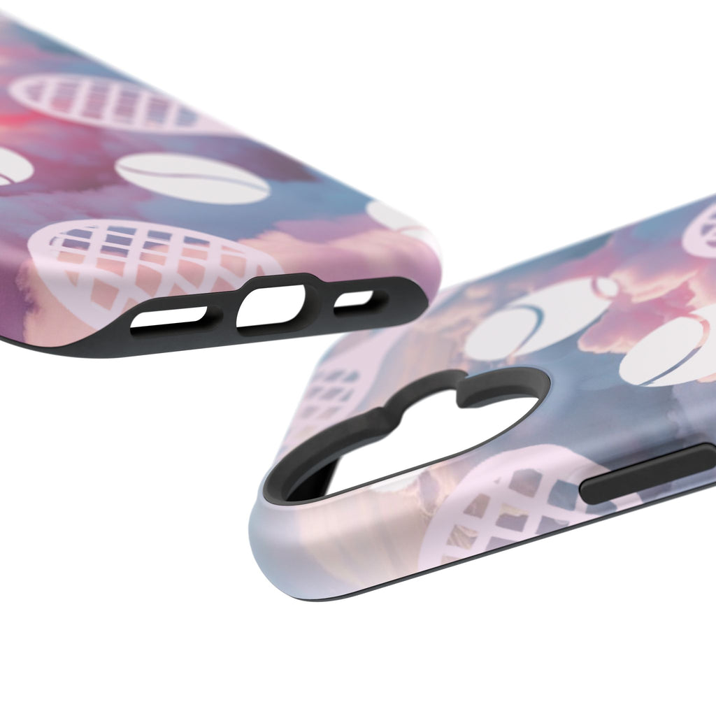 Tennis Impact-Resistant Phone Case — Tennis Rackets & Balls on Cloudscape