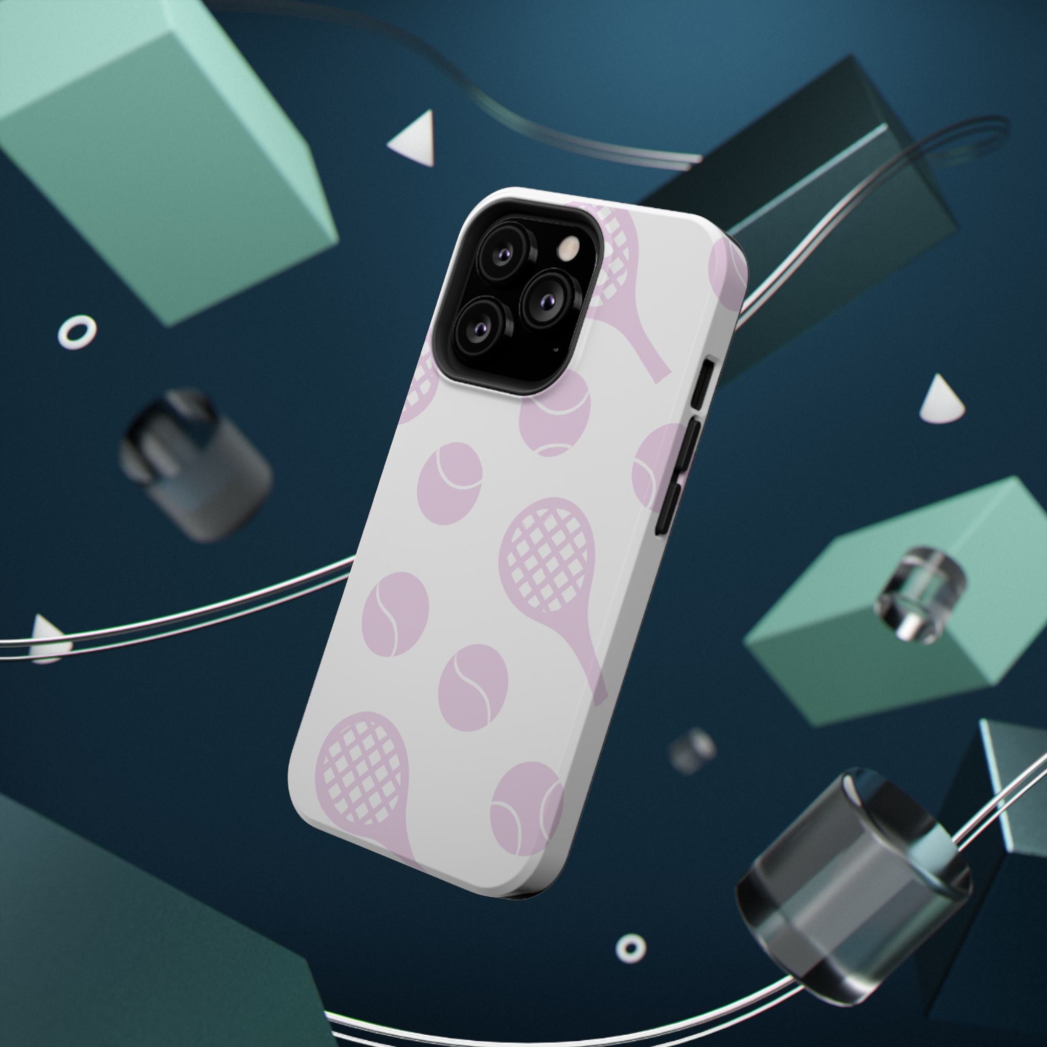 Tennis Impact-Resistant Phone Case — Pink Rackets & Balls