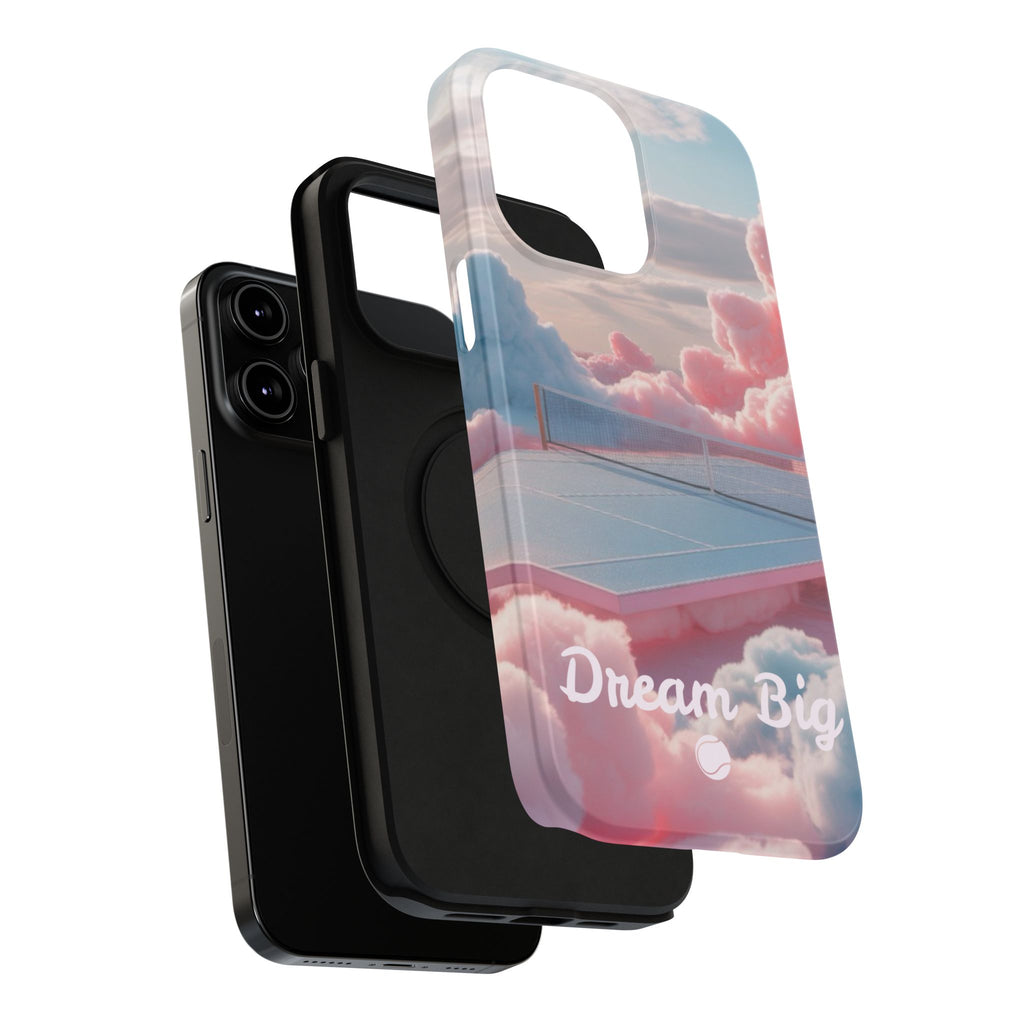 Tennis Impact-Resistant Phone Case — 'Dream Big' Pastel Cloud Tennis Court