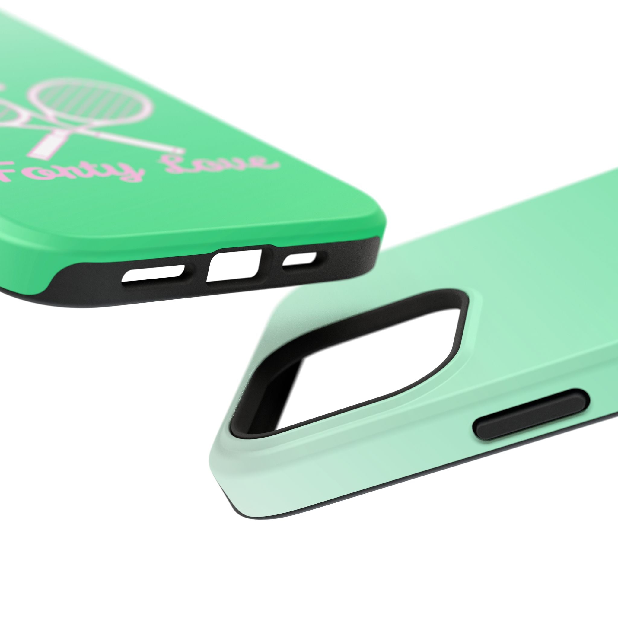 Tennis Impact-Resistant Phone Case — 'Forty Love', Green Gradient