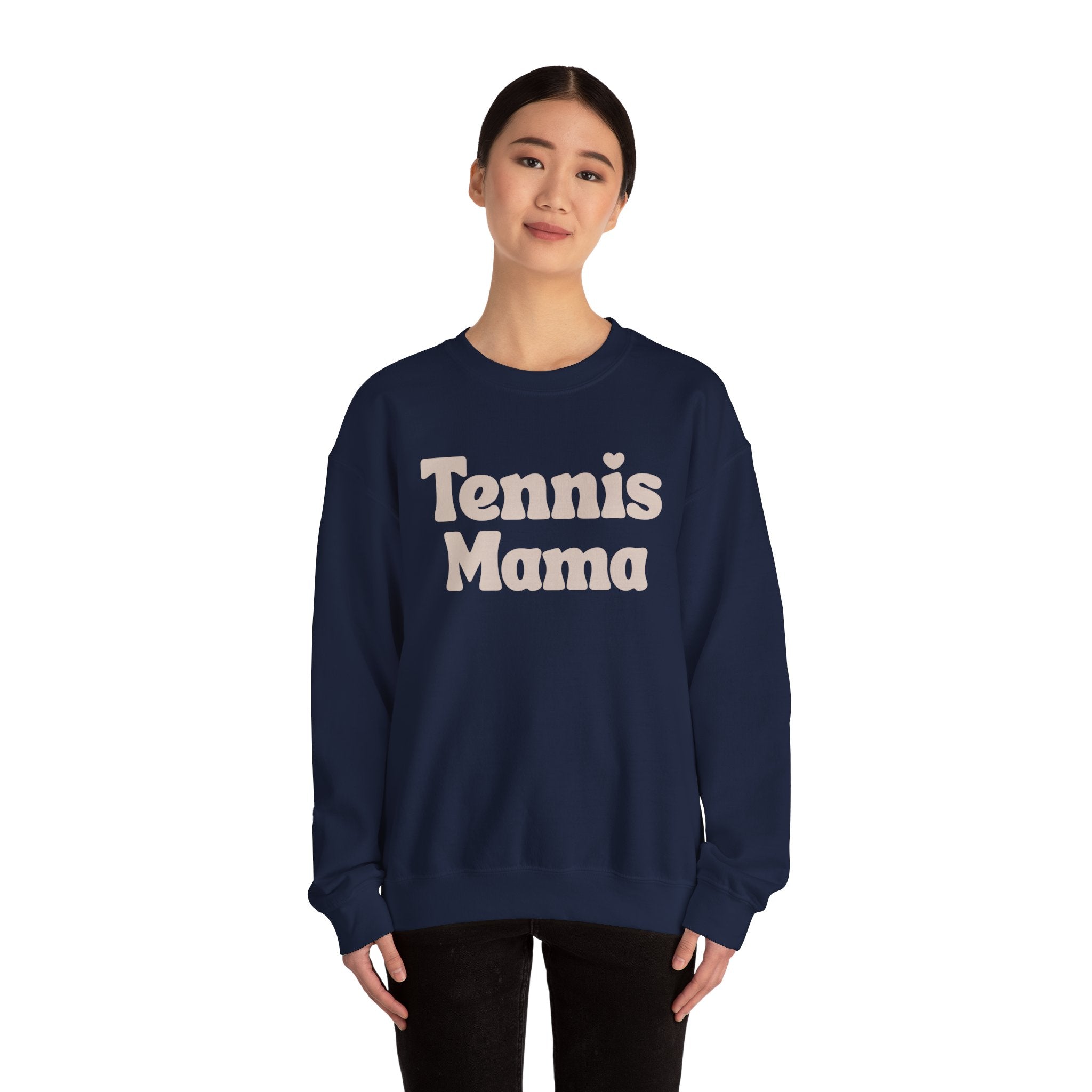 Women's Crewneck Sweatshirt - 'Tennis mama' tennis sweatshirt (tan)
