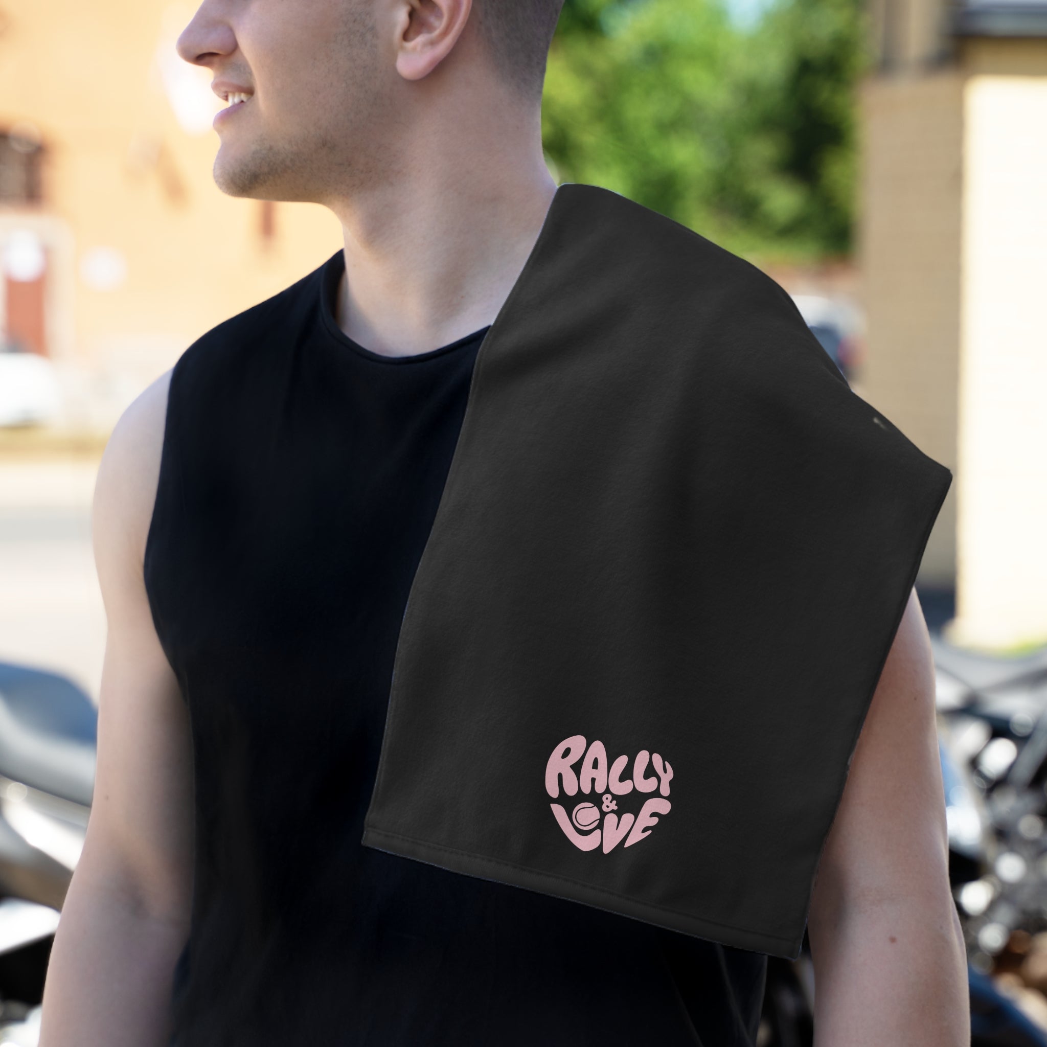 Rally Towel, 11x18 - "Rally & Love" Black/pink logo