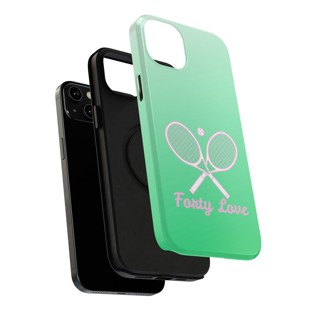 Tennis Impact-Resistant Phone Case — 'Forty Love', Green Gradient