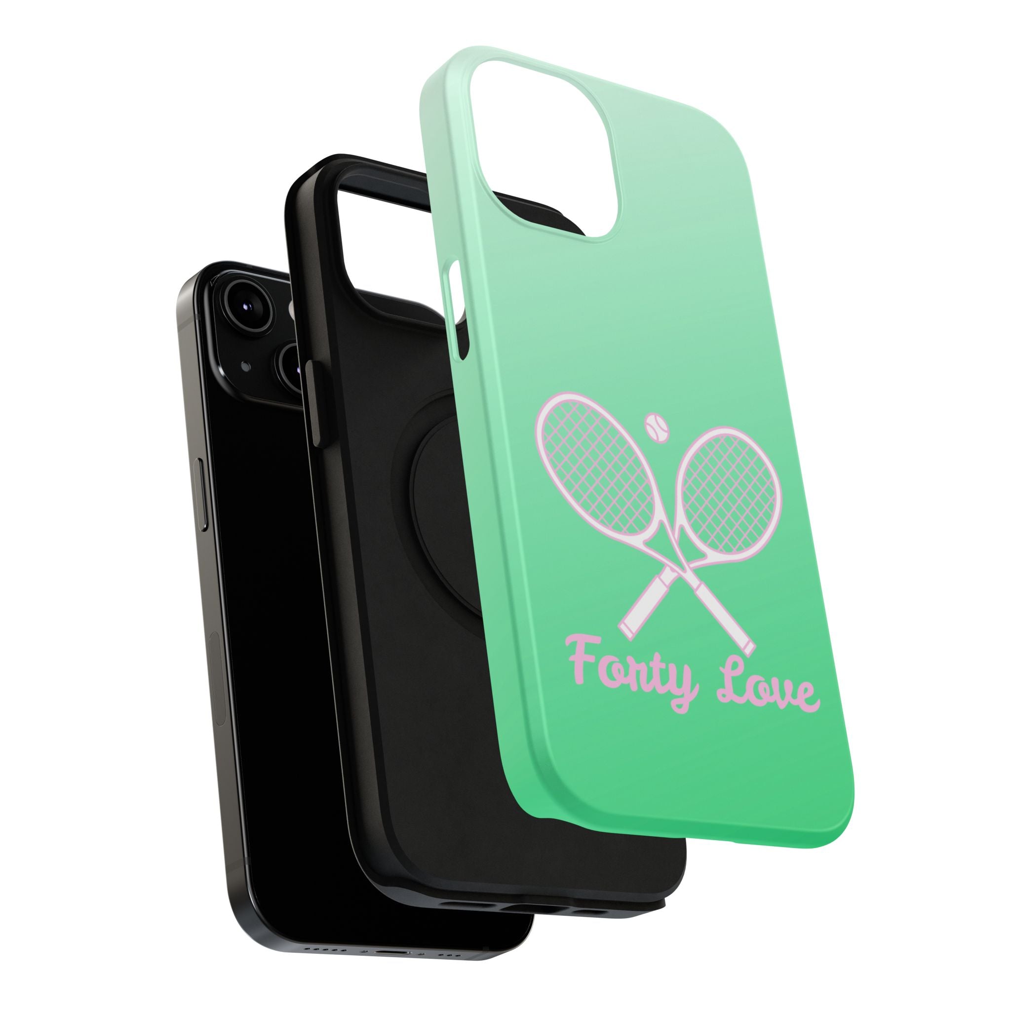 Tennis Impact-Resistant Phone Case — 'Forty Love', Green Gradient