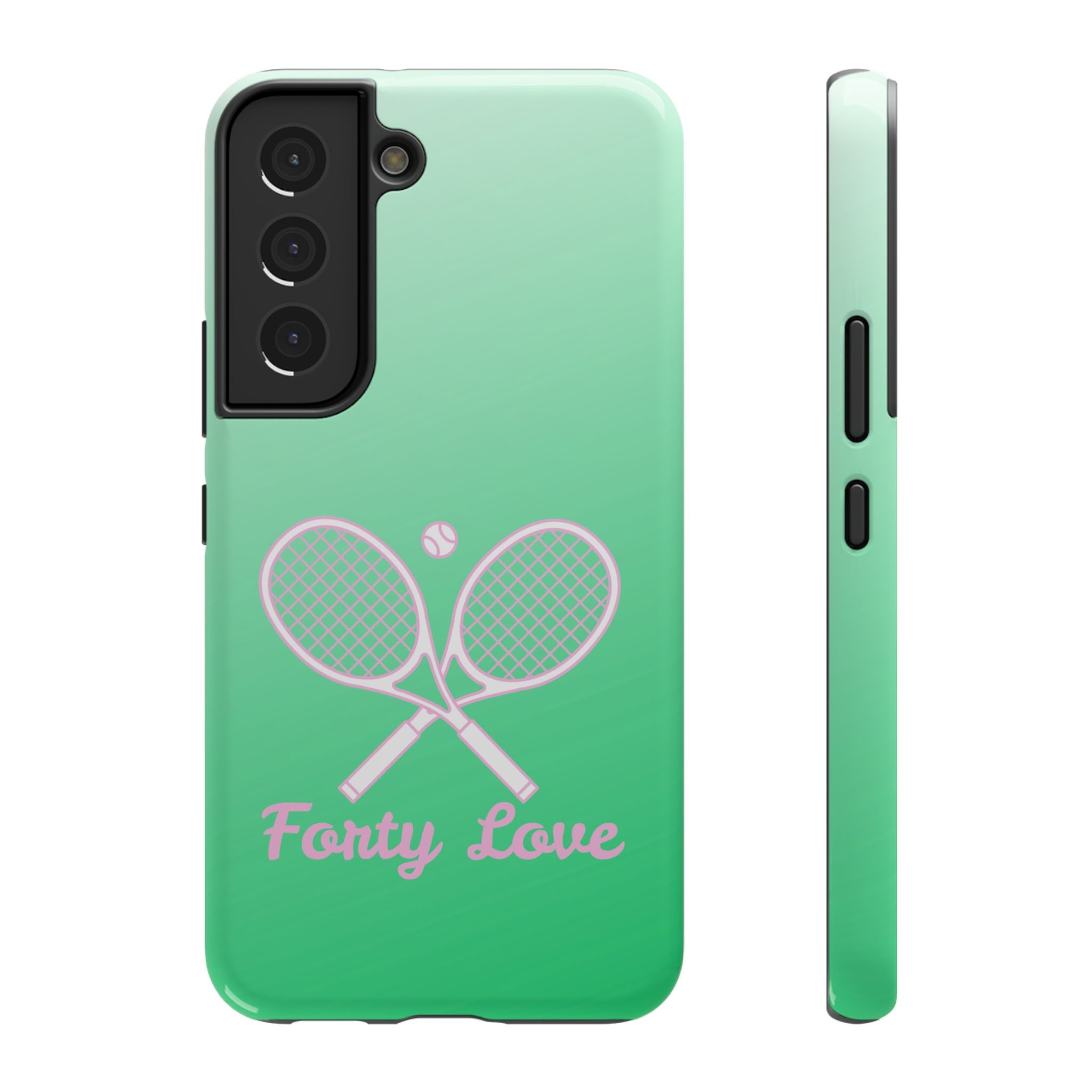 Tennis Impact-Resistant Phone Case — 'Forty Love', Green Gradient