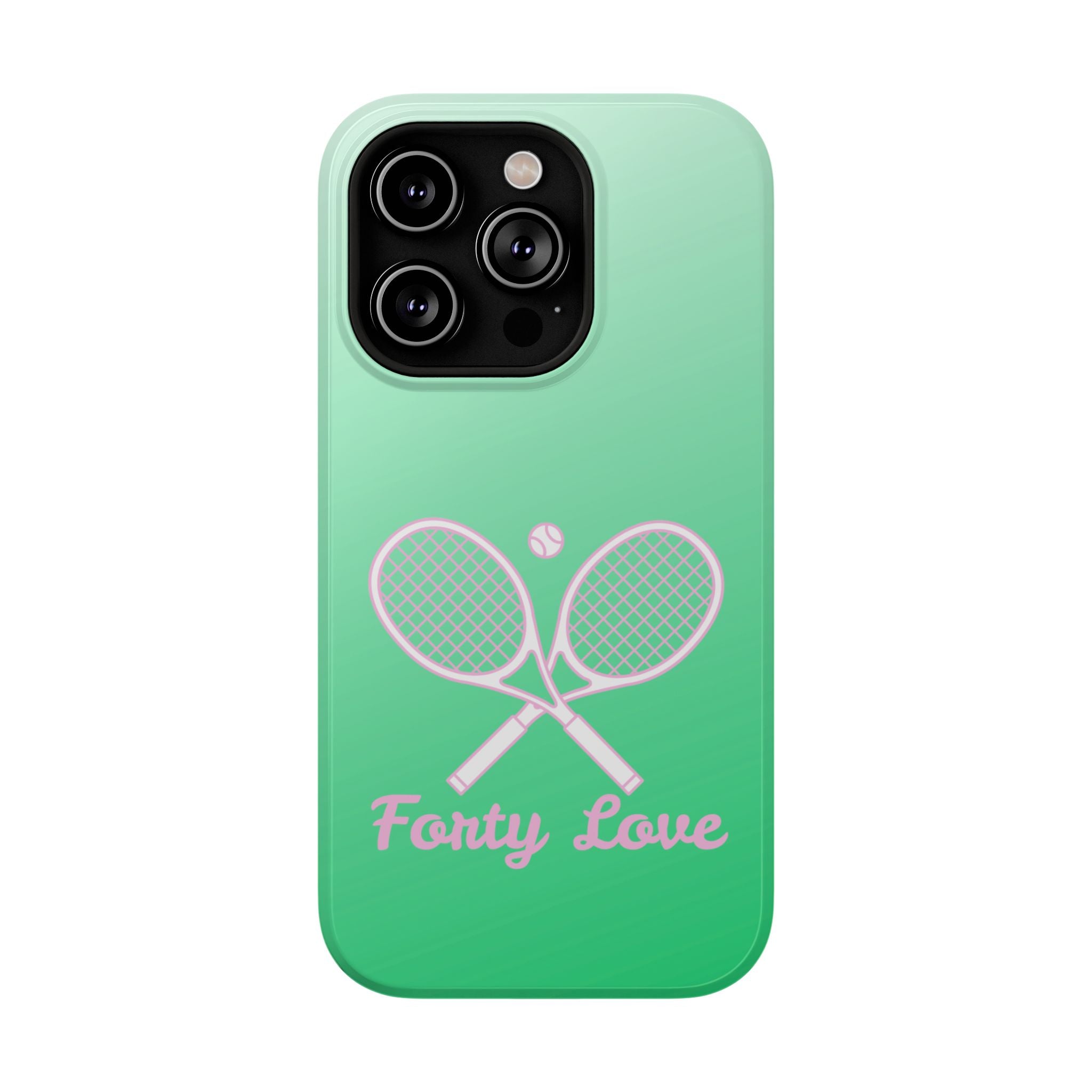 Tennis Impact-Resistant Phone Case — 'Forty Love', Green Gradient