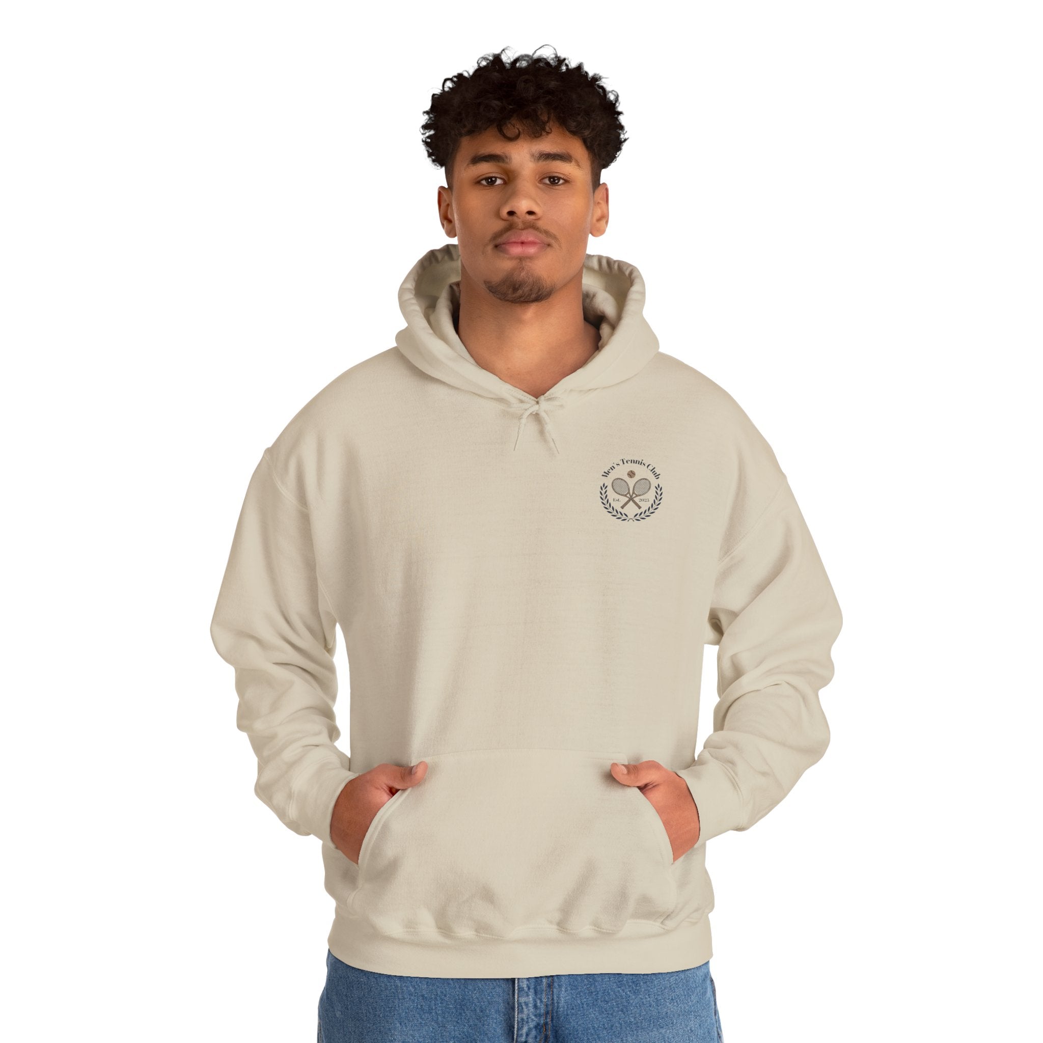 Men's Hoodie Sweatshirt — "Men's Tennis Club", Tennis Small Logo