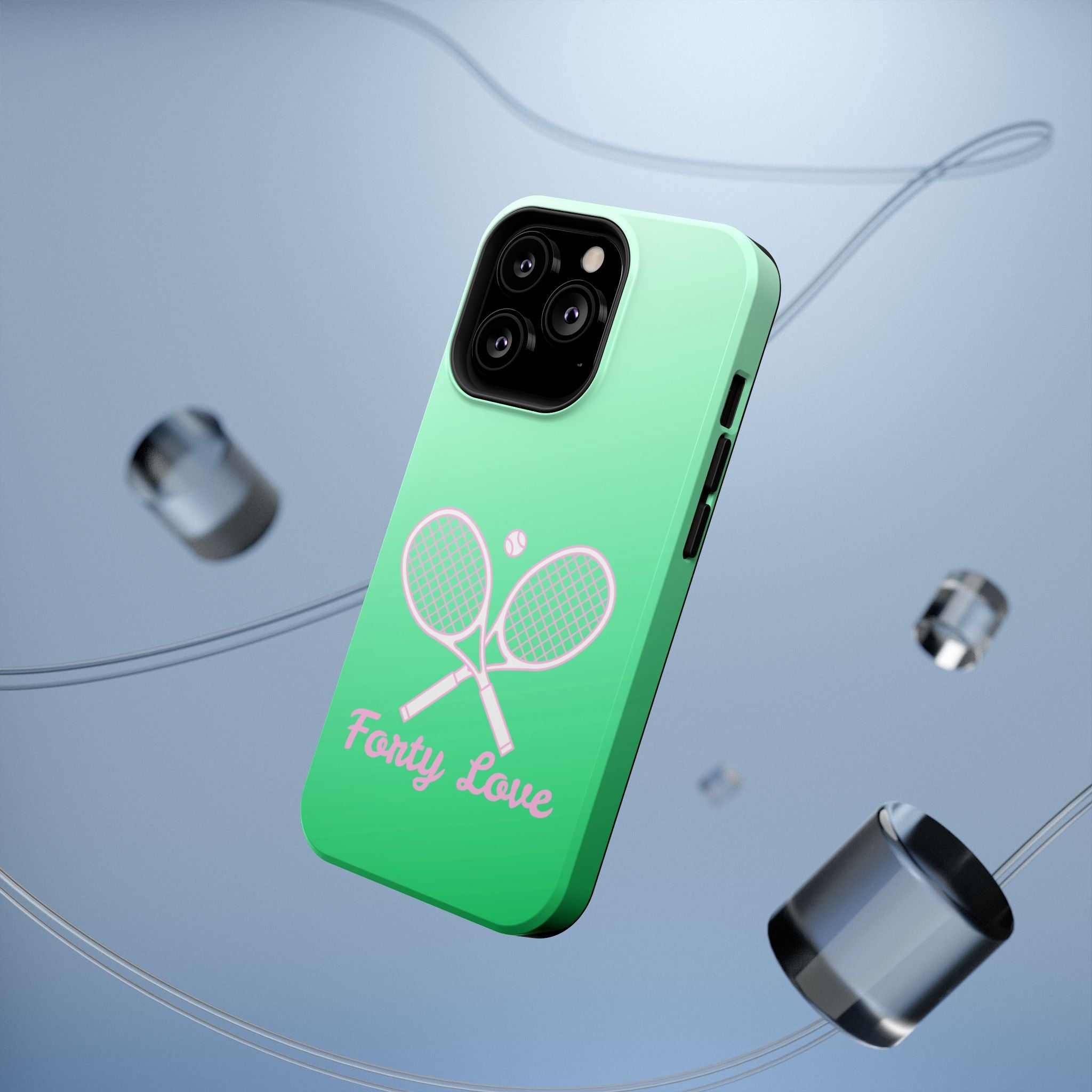 Tennis Impact-Resistant Phone Case — 'Forty Love', Green Gradient