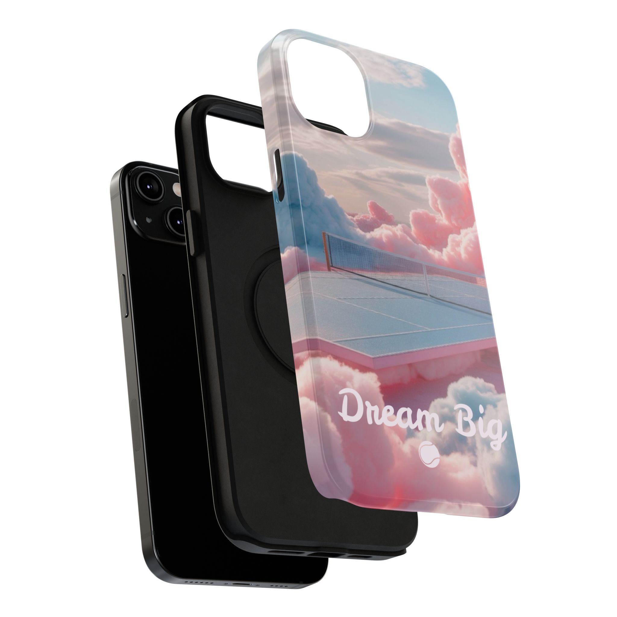 Tennis Impact-Resistant Phone Case — 'Dream Big' Pastel Cloud Tennis Court