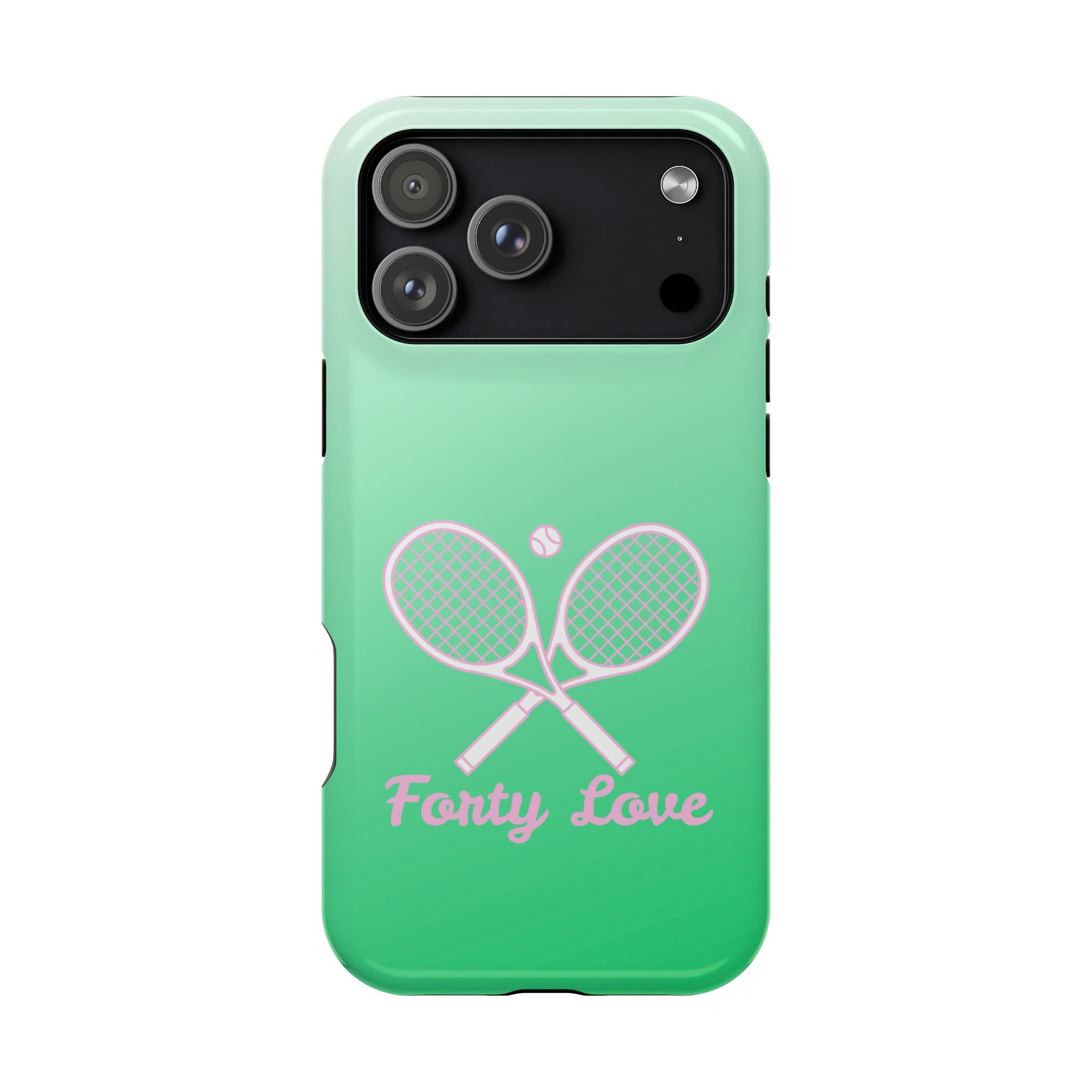 Tennis Impact-Resistant Phone Case — 'Forty Love', Green Gradient