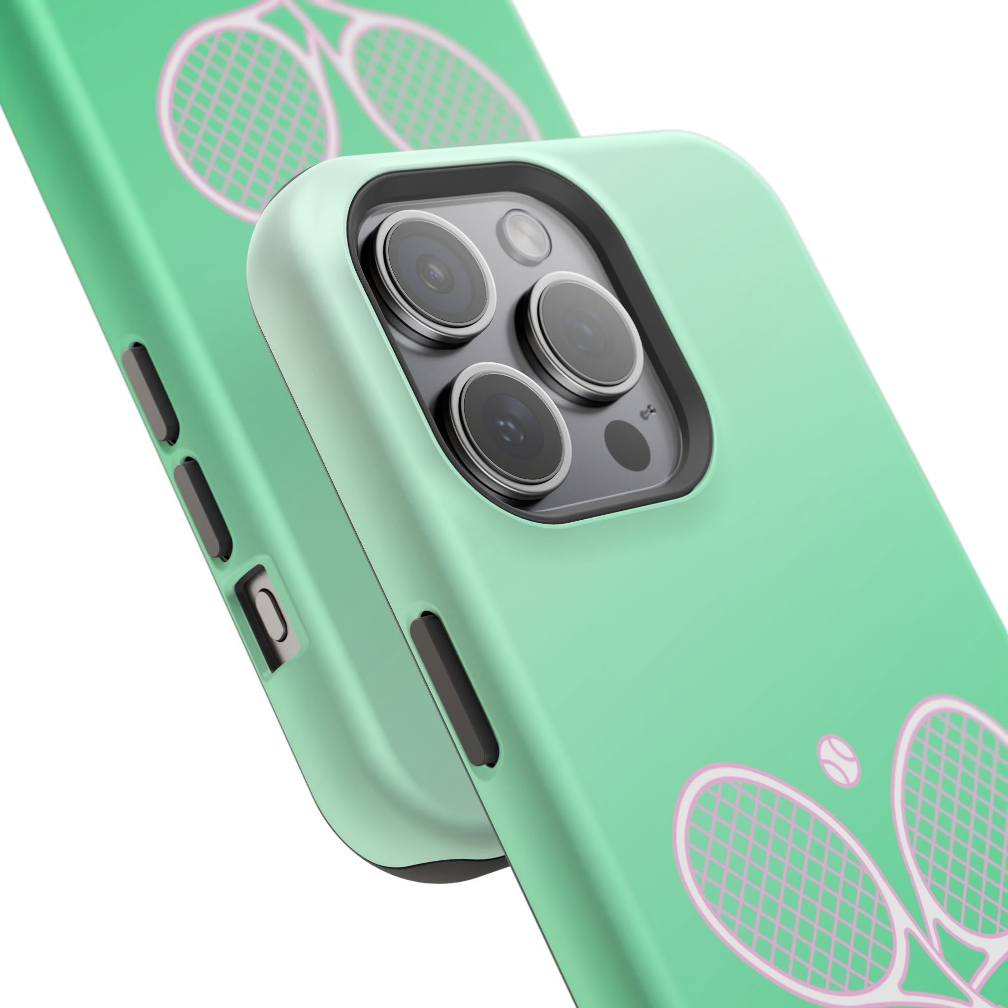 Tennis Impact-Resistant Phone Case — 'Forty Love', Green Gradient