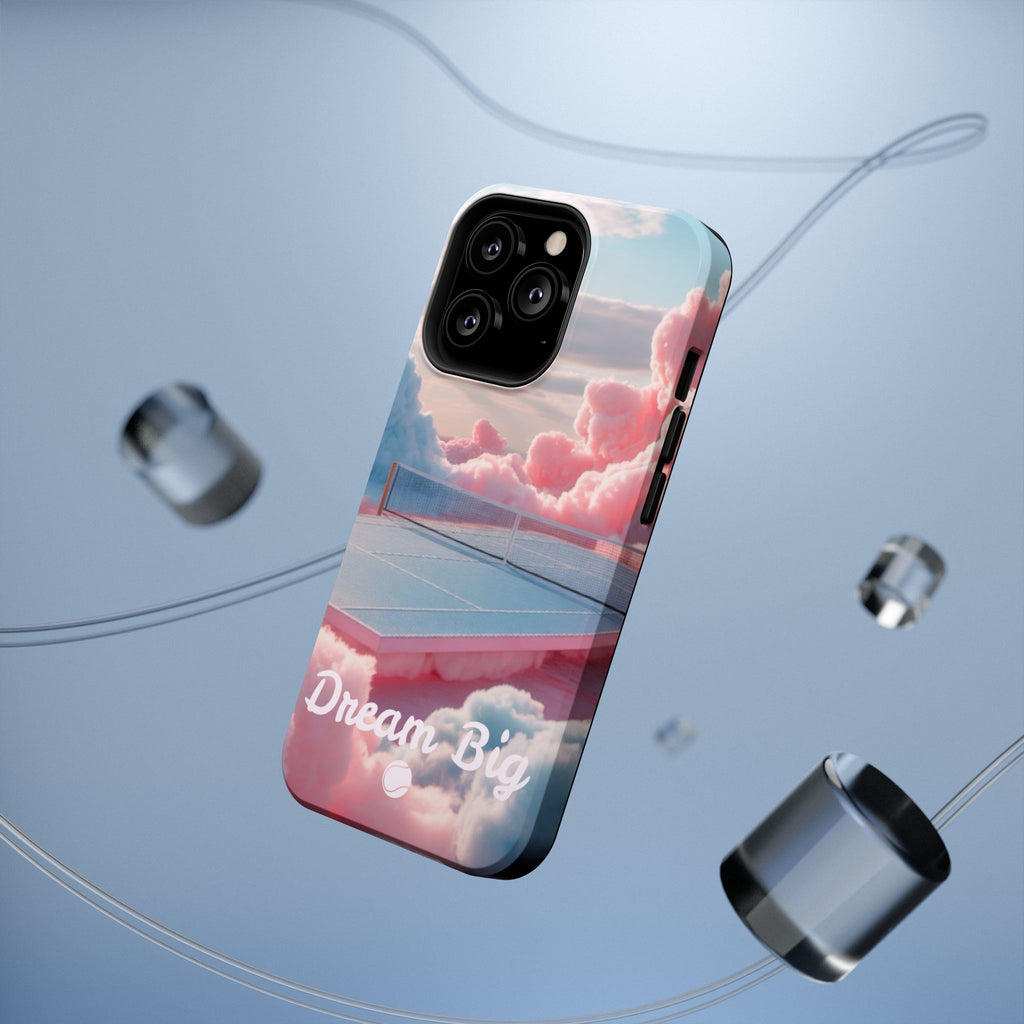 Tennis Impact-Resistant Phone Case — 'Dream Big' Pastel Cloud Tennis Court