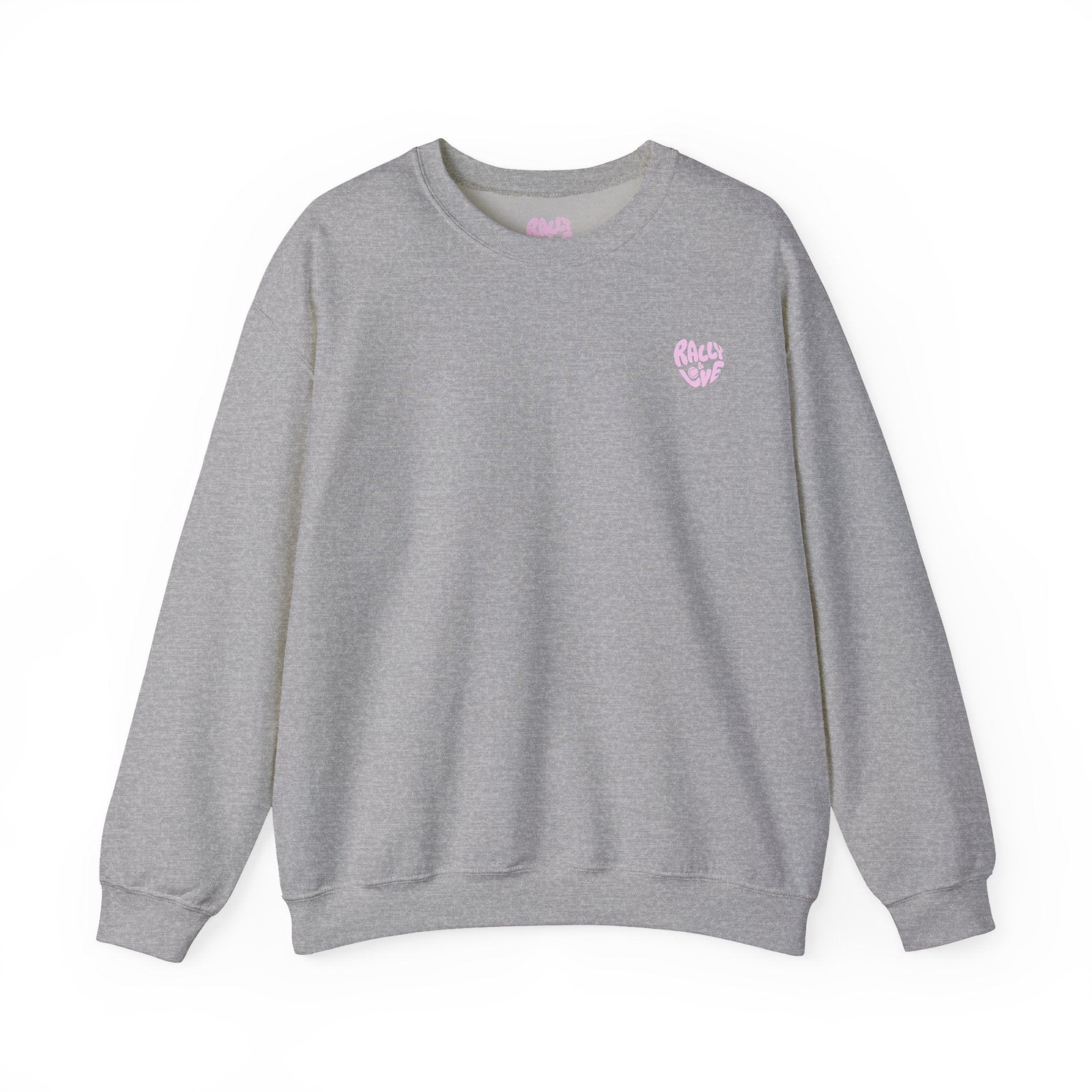Women's Crewneck Sweatshirt - 'Tennis' Heart (R&L logo pink)