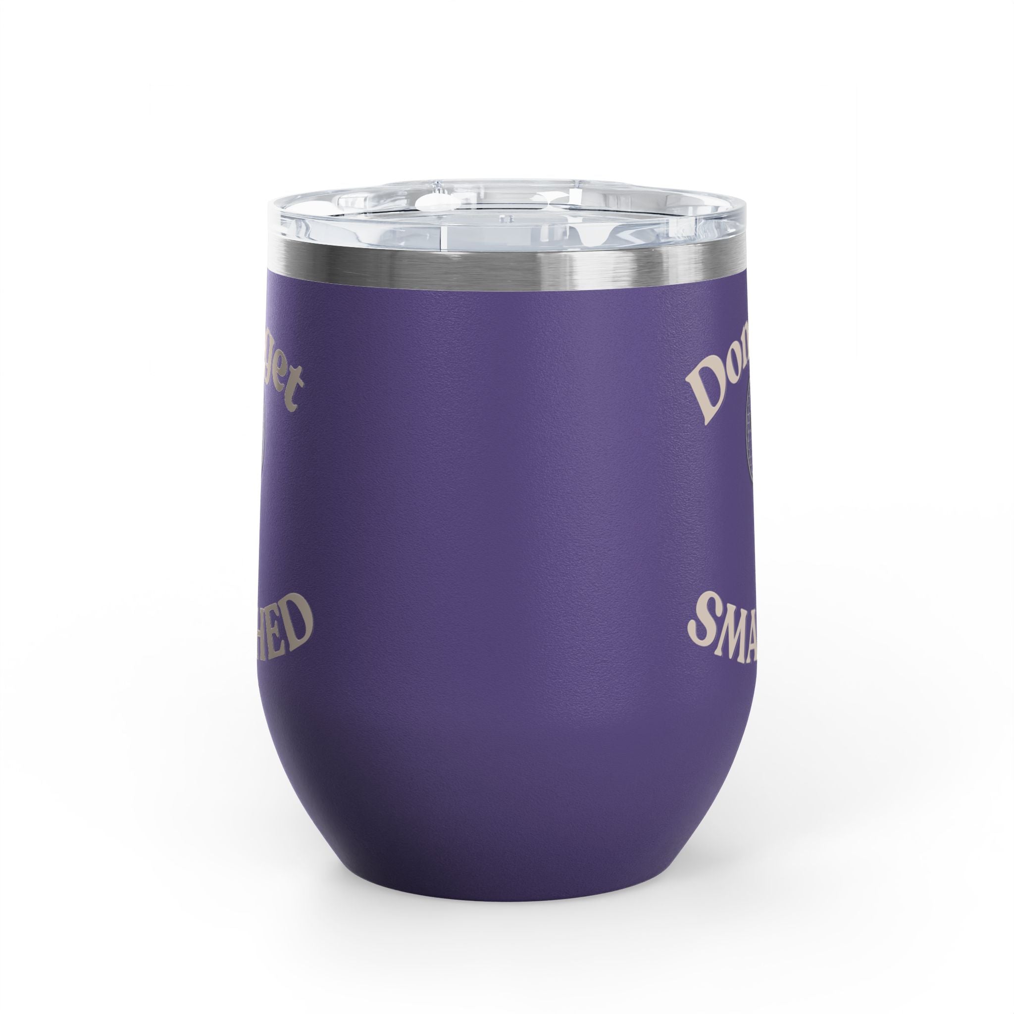 Wine Tumbler — Light tan/racket heart, "Don't Get Smashed" Tennis Wine Tumbler, 12oz
